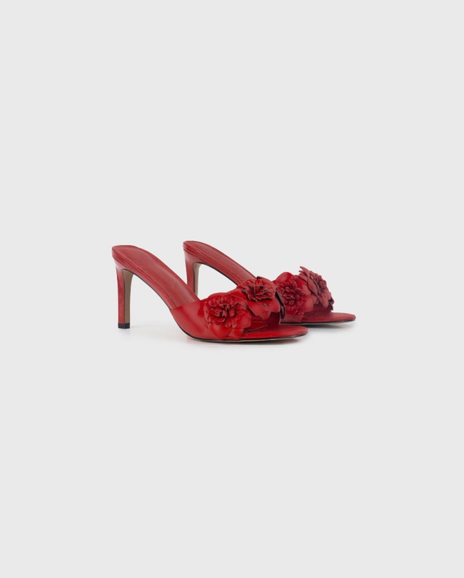 Flower Heeled Sandal: Women's Designer Sandals