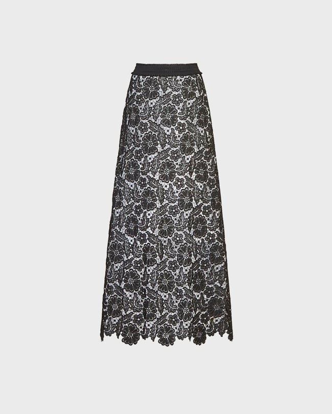 Black Lace Maxi Skirt: Women's Luxury Skirts | Anne Fontaine