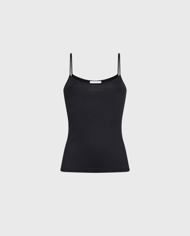 Black Tactel Stretch Camisole With Thin Straps: Women's Luxury Camisoles