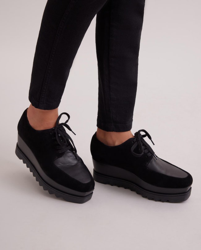 Georgio: Black Platform Sneakers: Designer Women's Shoes: Anne