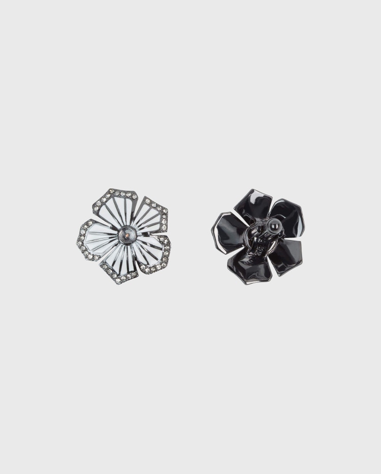 Anne Fontaine Neissi Black and Gold Floral Cufflinks