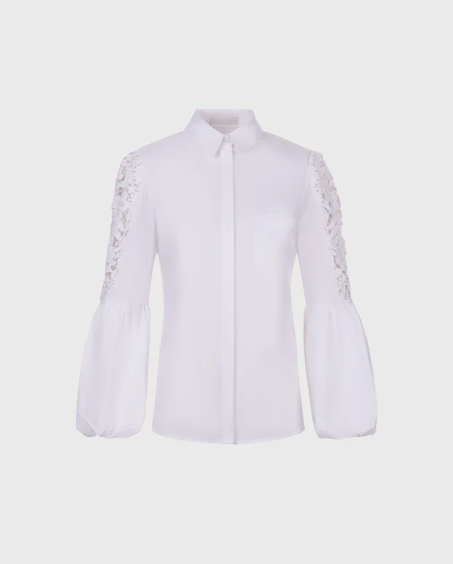 Chemise blanche avec manches ballon Chemises luxe femmes Anne Fontaine