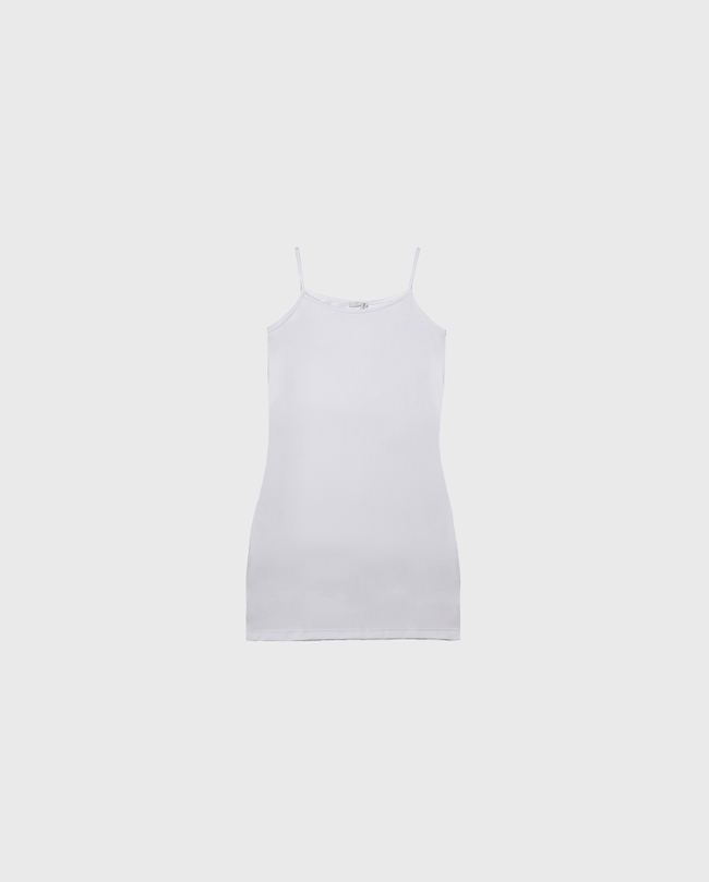 Girl's White Knit Tank Top + Long Camisole