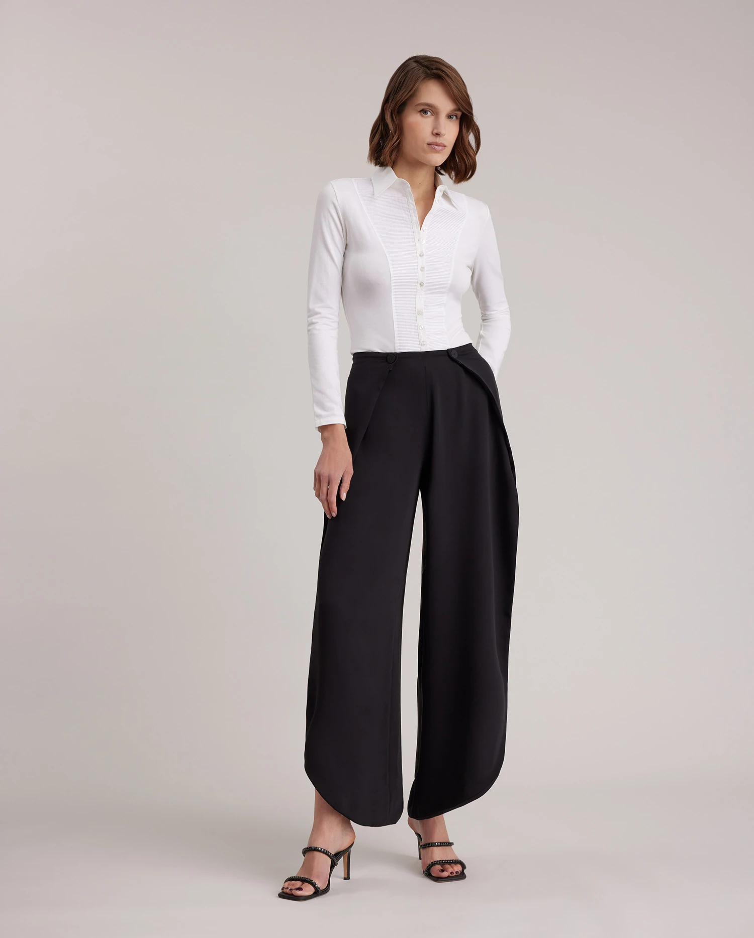 ◆SATUR◆ W Narni Heavy Twill Banding Pants Ebony Black SA23 sacai Cotton Twill Pants Black | HAVEN