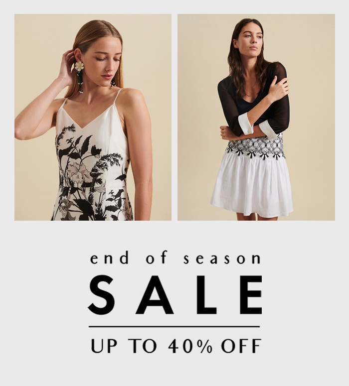 Shop the end of season sale and receive up to 40% off select styles