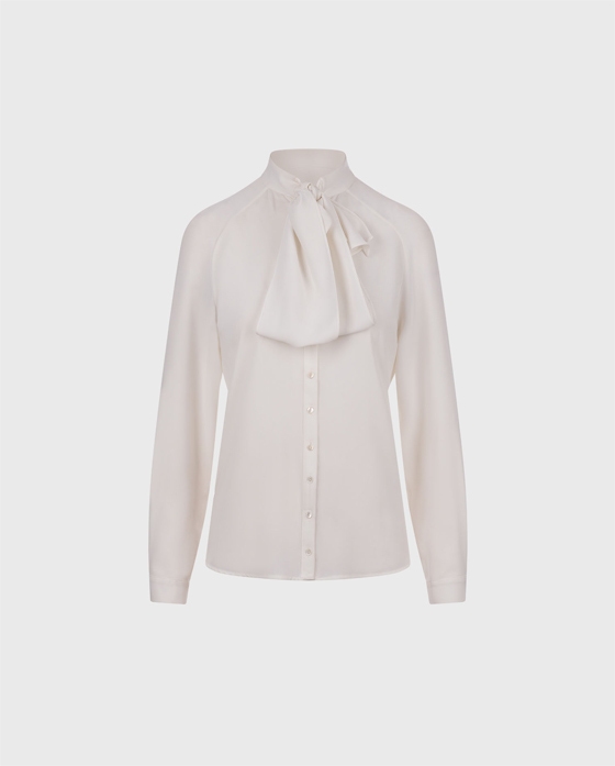 Discover The SANTANA Crepe shirt with knotted tie collar from ANNE FONTAINE