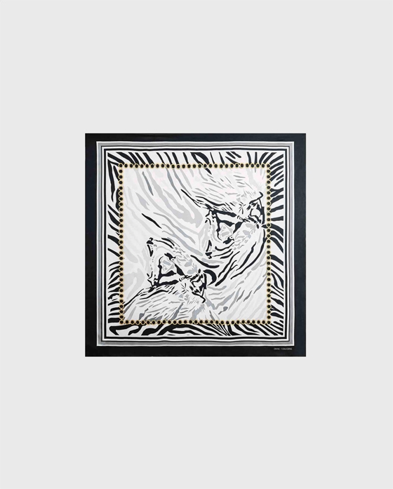 Discover the TERENE Zebra print silk scarf in black and white from ANNE FONTAINE