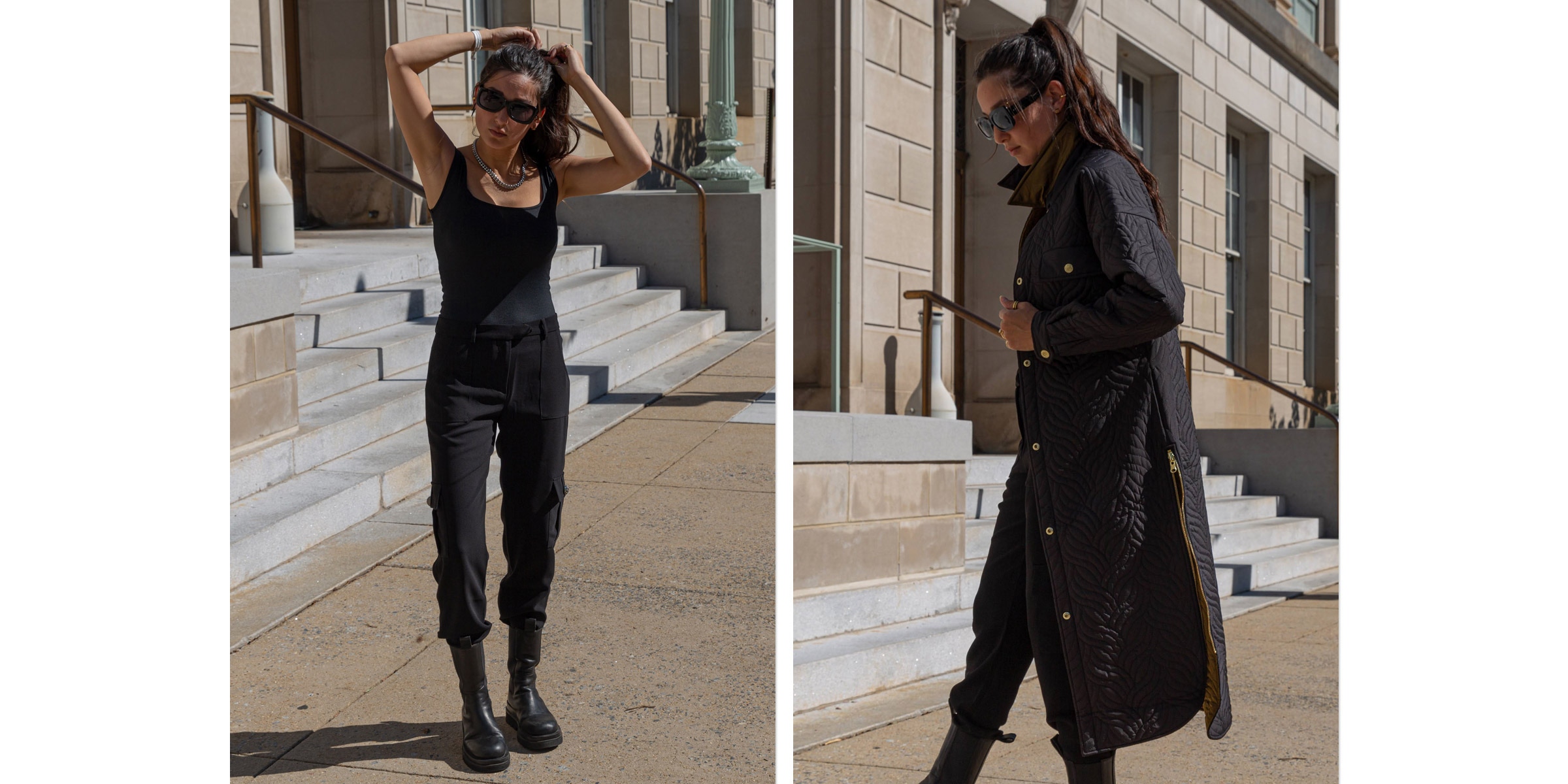 Discover The BALLADE Black crepe pant with large side pockets from ANNE FONTAINE