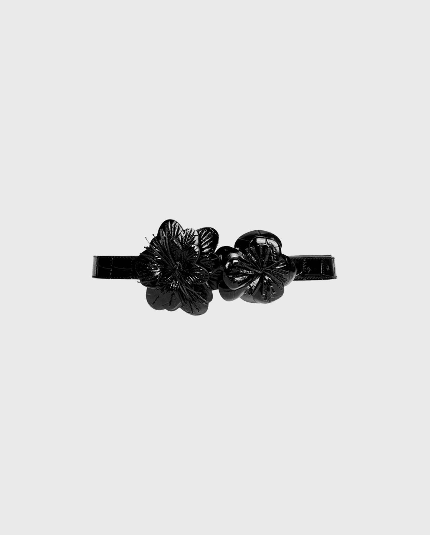 Discover The AMELIE-CROCB Thin black leather belt with crocodile embossed print from ANNE FONTAINE