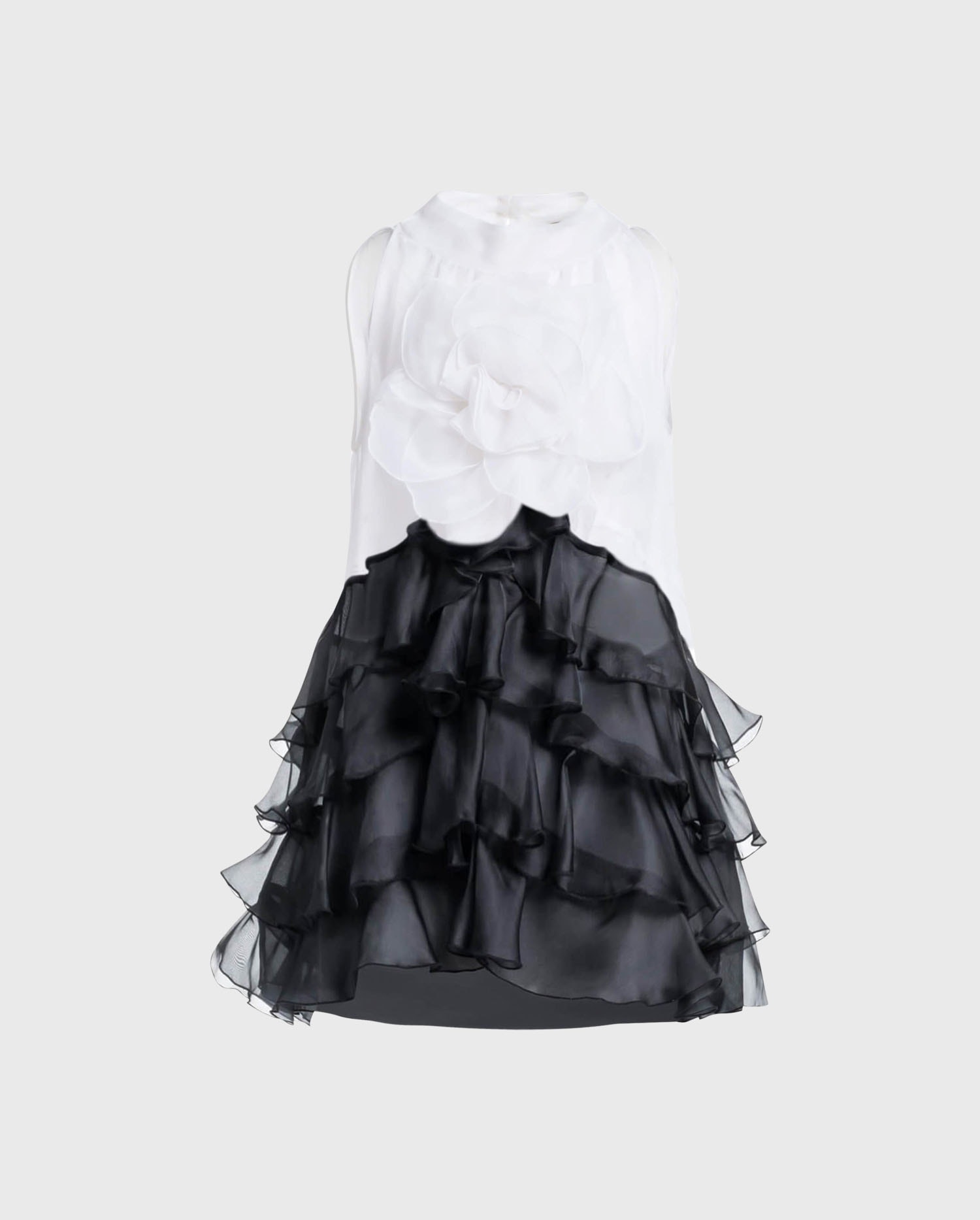 Discover The AUBREY Sleeveless Silk Blouse Adorned With Organza Cascading Ruffles From ANNE FONTAINE