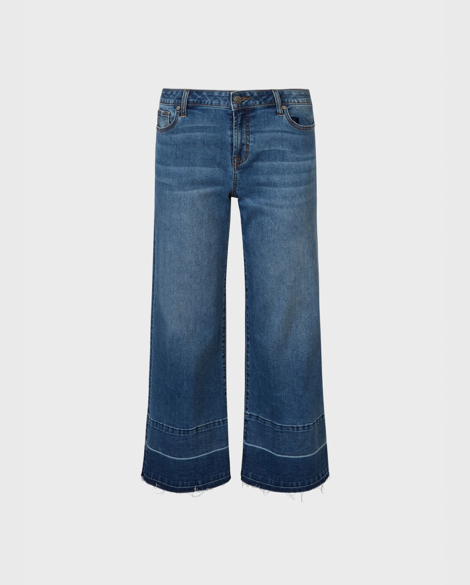 Discover the BAIONA cropped wide leg denim jean with fringe from ANNE FONTAINE