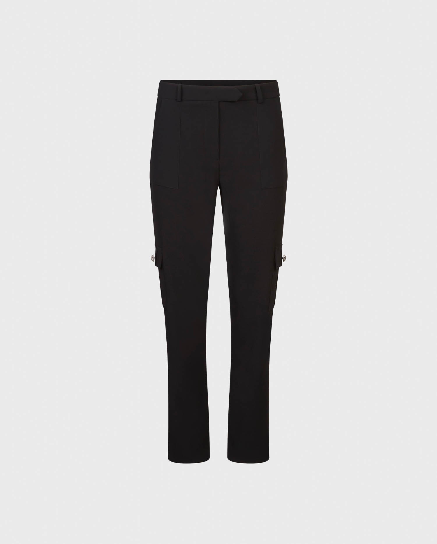 Discover The BALLADE Black crepe pant with large side pockets from ANNE FONTAINE