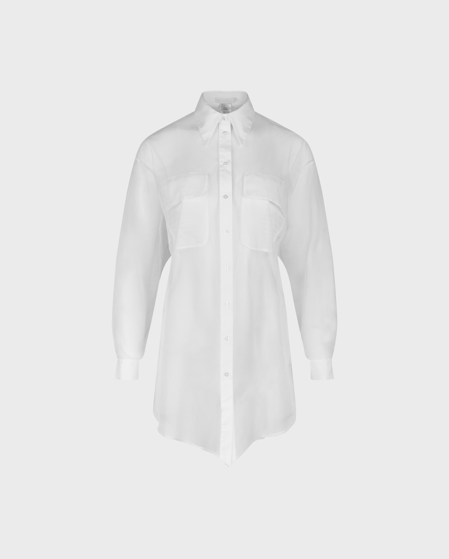 Discover The BRASILIA Sheer White Oversized Shirt With Flap Pockets From ANNE FONTAINE
