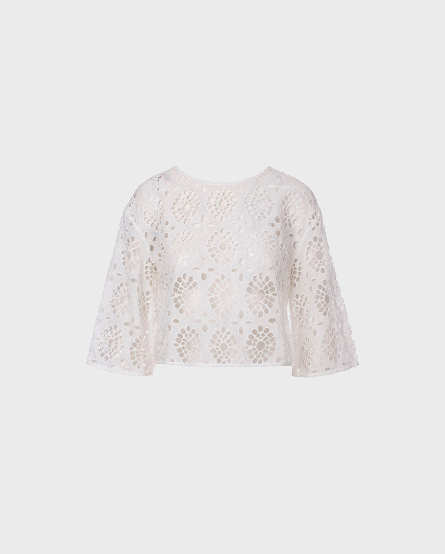 Discover The CALYS White Textured Eyelet Poplin Blouse From ANNE FONTAINE