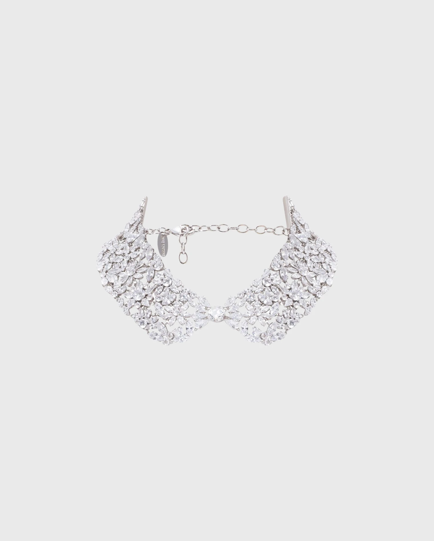 Discover The CAROLINA Silver Collar Adorned With Multiple Crystals from ANNE FONTAINE