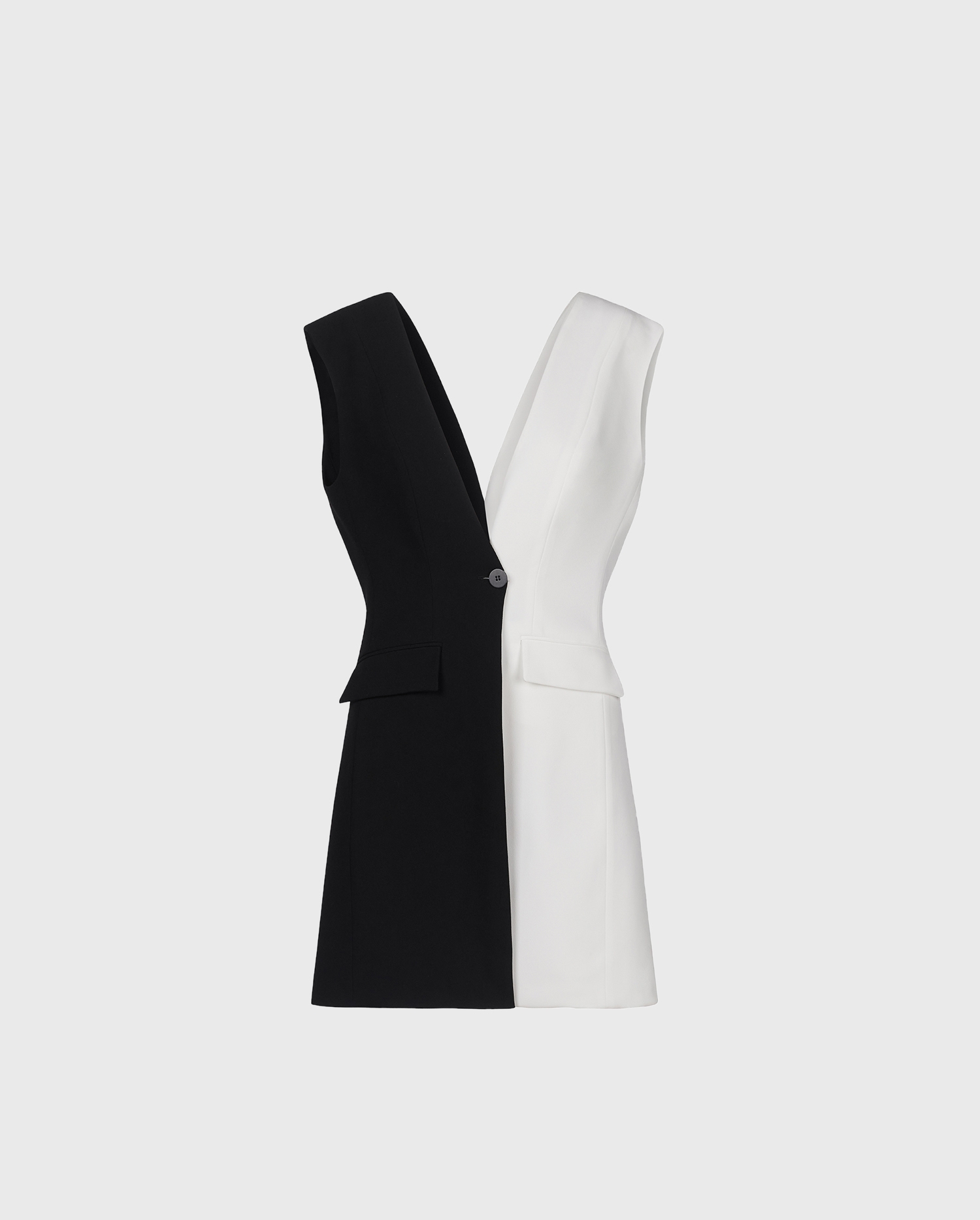 Discover The CATALINA Smooth black and white crepe vest from ANNE FONTAINE