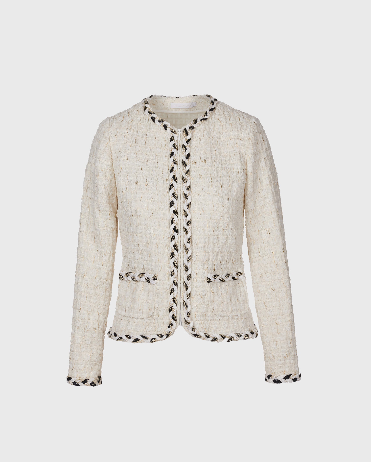 Discover The CHELSEA Quilted tweed jacket with braided detail from ANNE FONTAINE