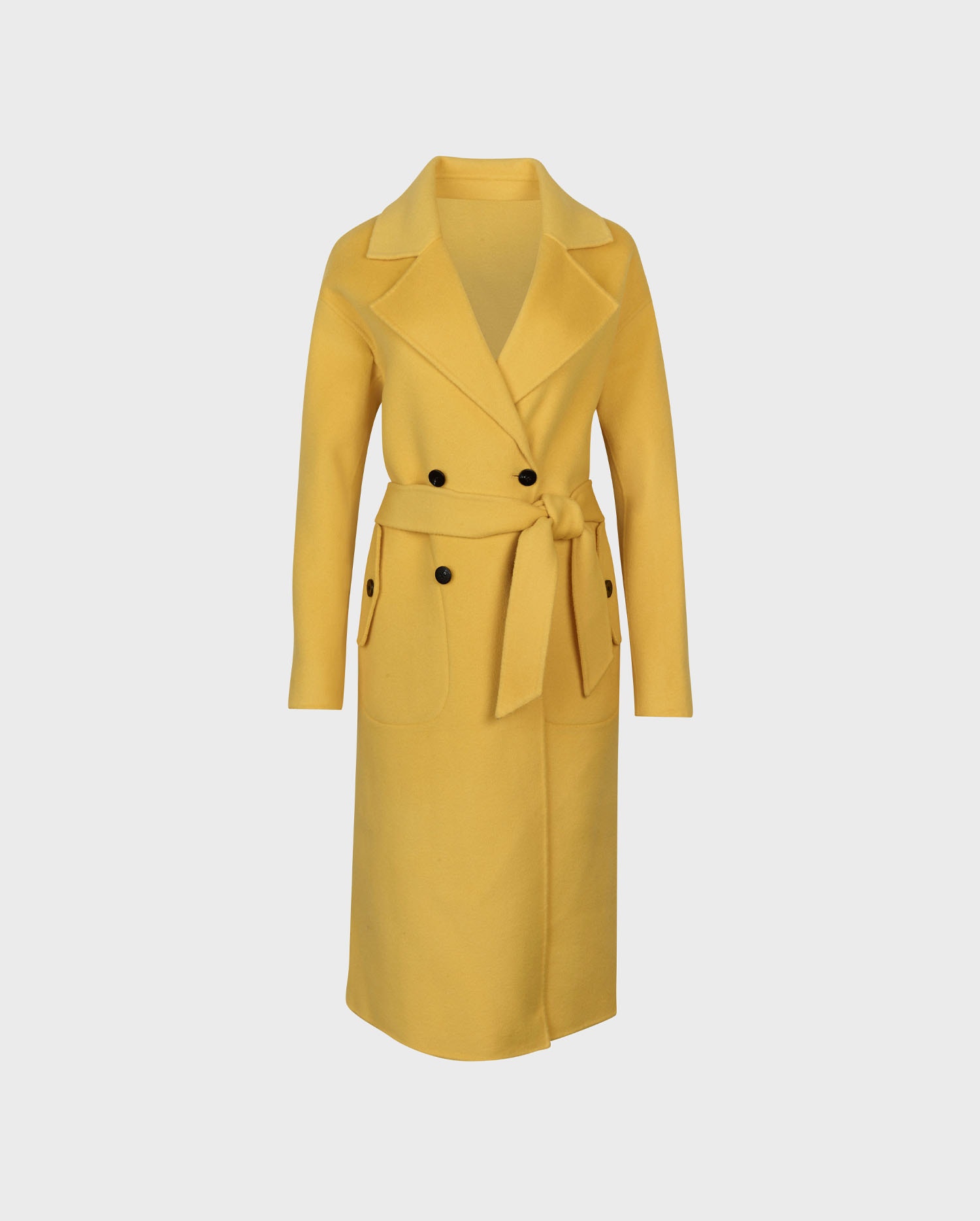 Discover the DIAPASON Classic yellow trench coat with removable belt tie from ANNE FONTAINE