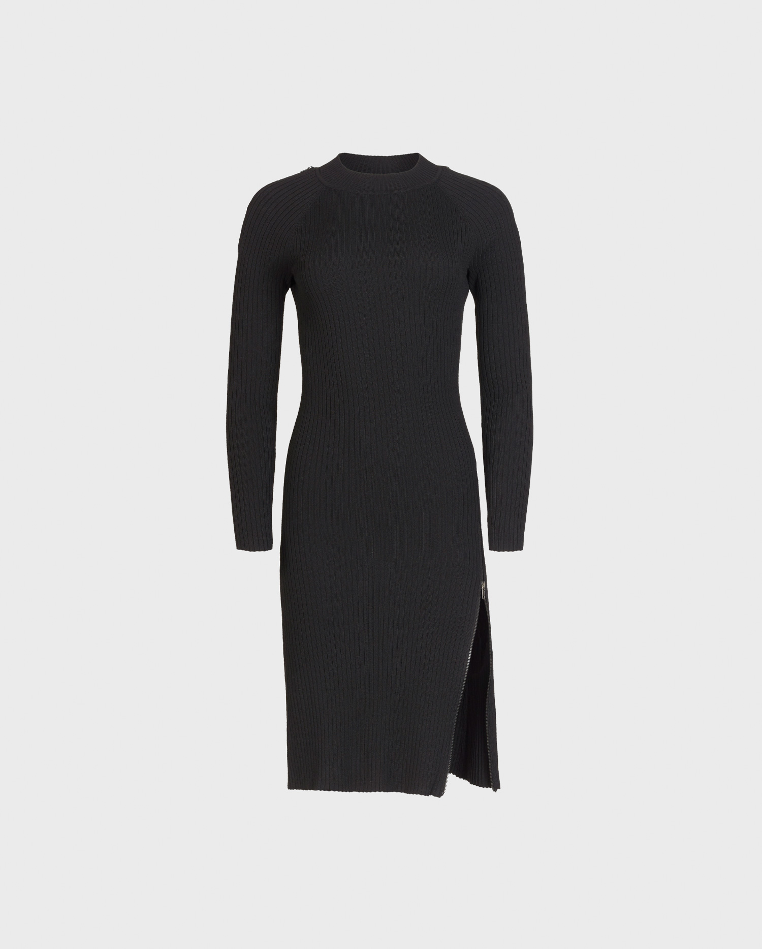 Discover the ECUSSON Mock neck knit dress with silver zipper details from ANNE FONTAINE