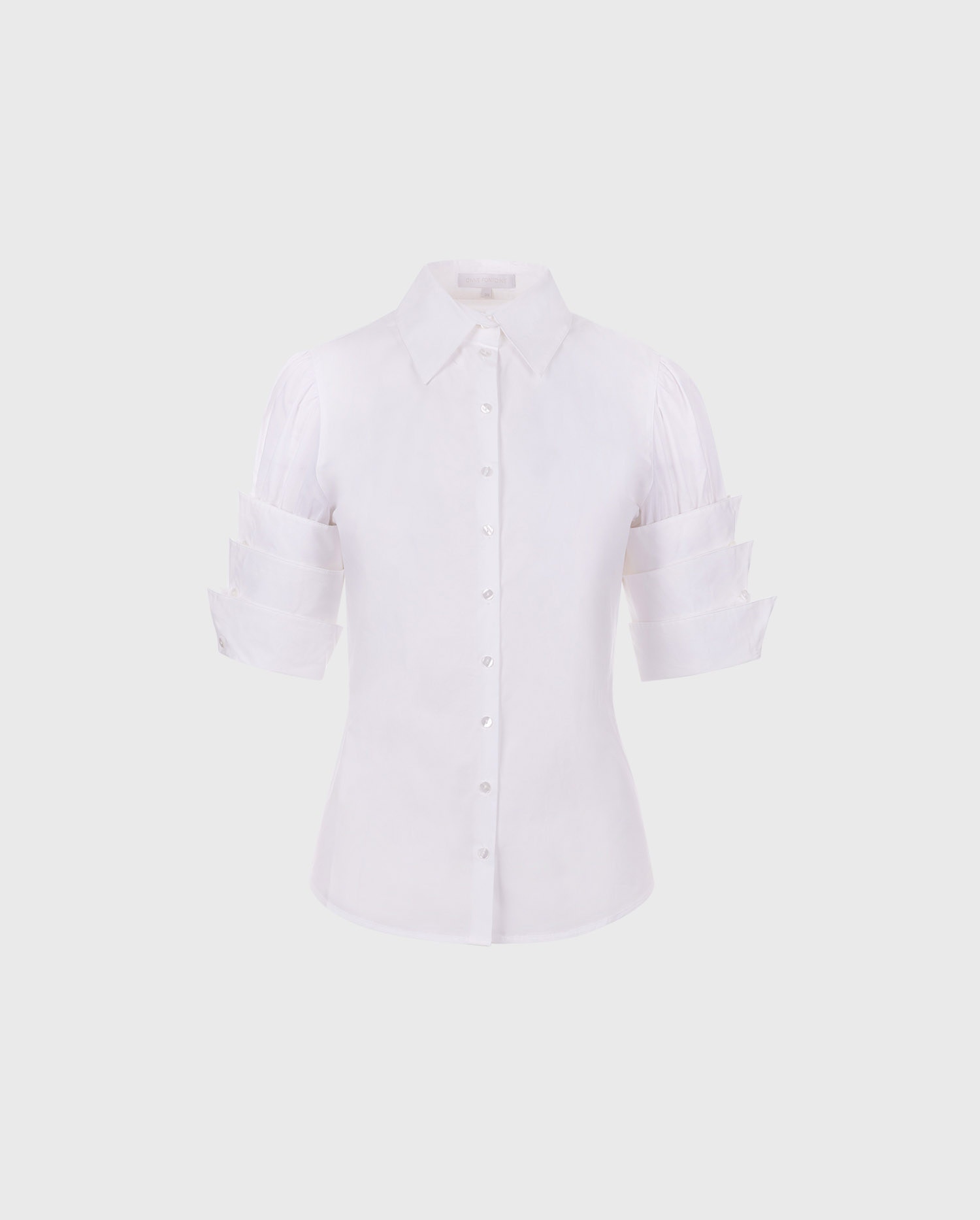 Discover the ENZA White Poplin Shirt with Three Cuffs Accent from ANNE FONTAINE