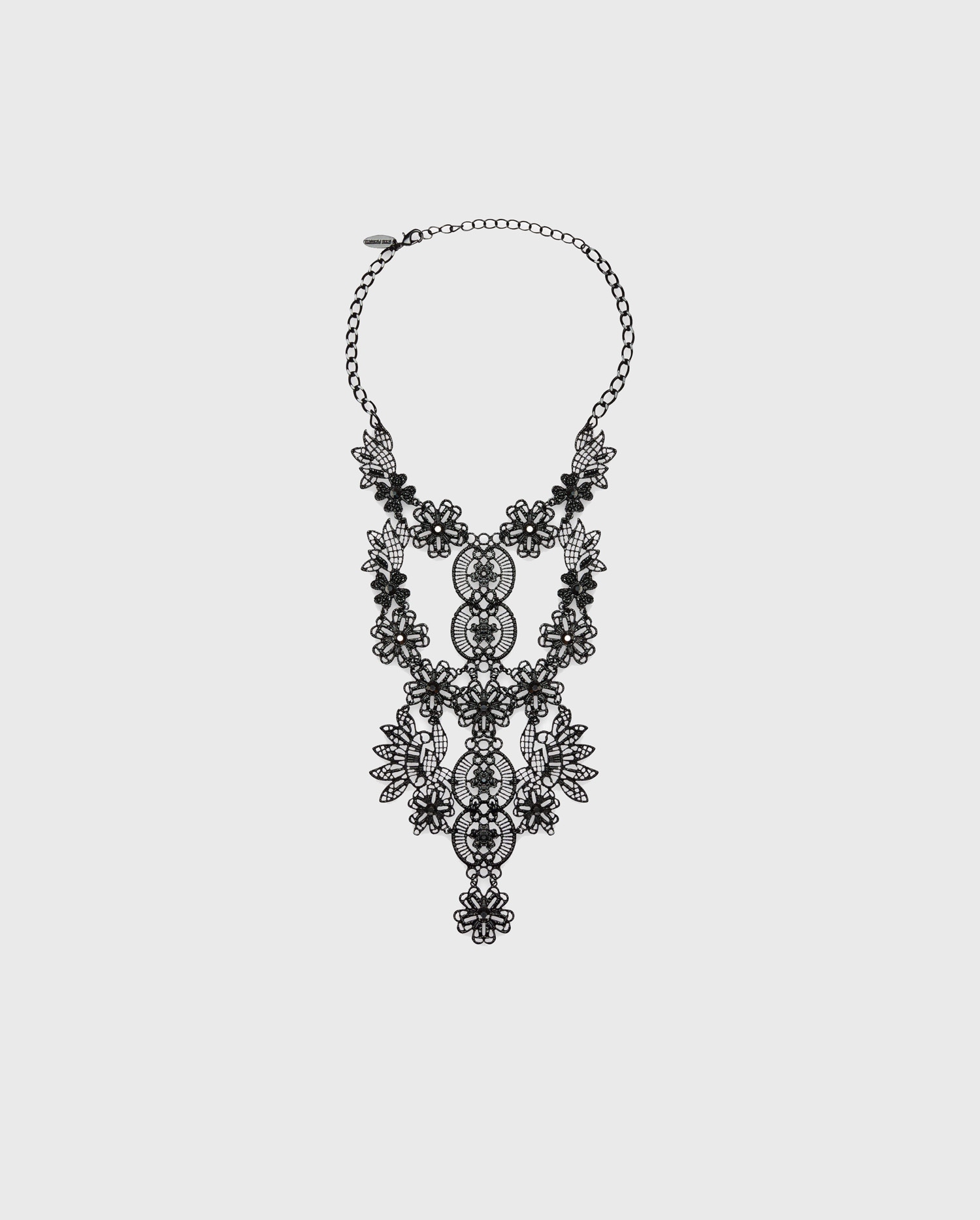 Discover the GAVOTTE Black brass floral necklace with crystals from ANNE FONTAINE