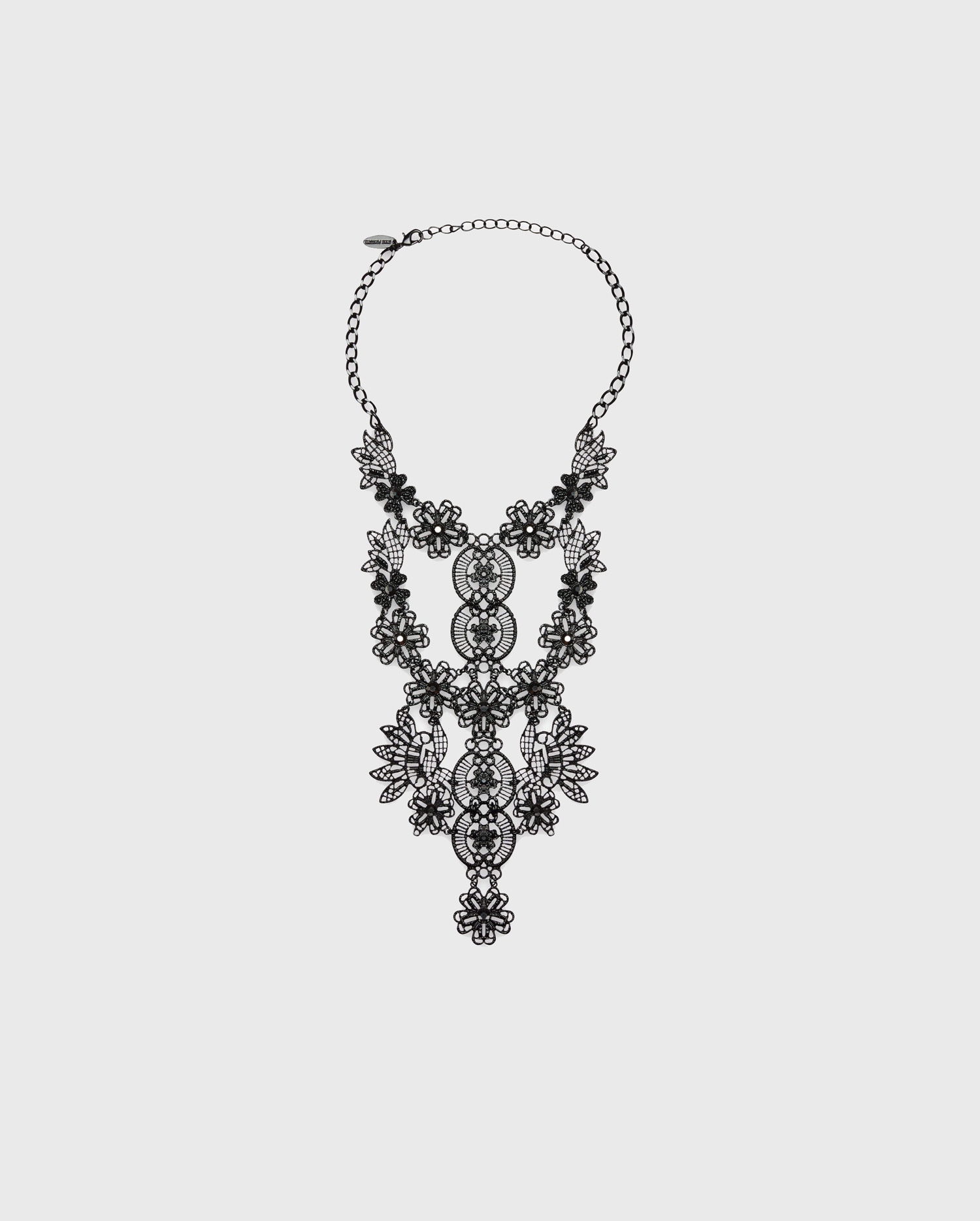 Discover the GAVOTTE Black brass floral necklace with crystals from ANNE FONTAINE 