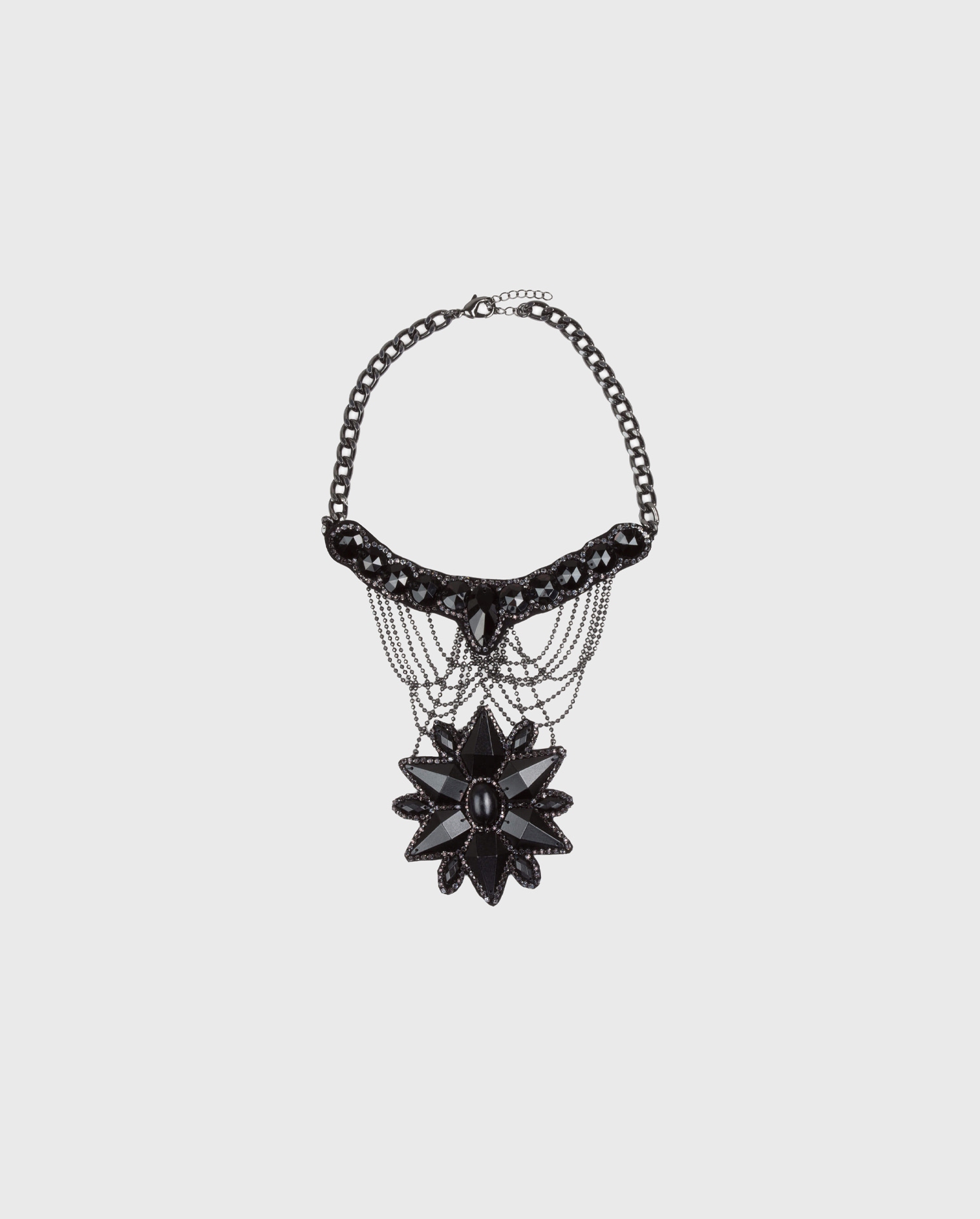 Discover The GOLEM Black stone and floral collar necklace from ANNE FONTAINE