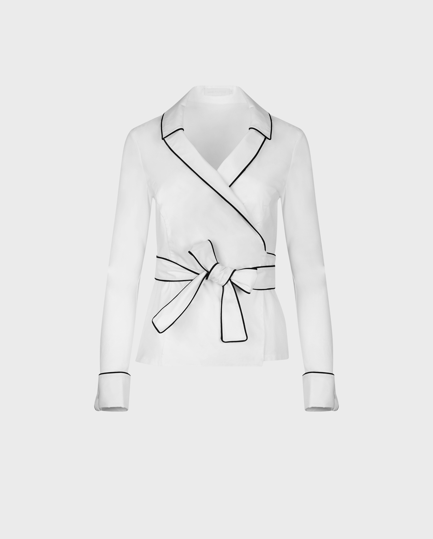 Discover The JULEN Long Sleeve White Cotton Wrap Blouse from ANNE FONTAINE