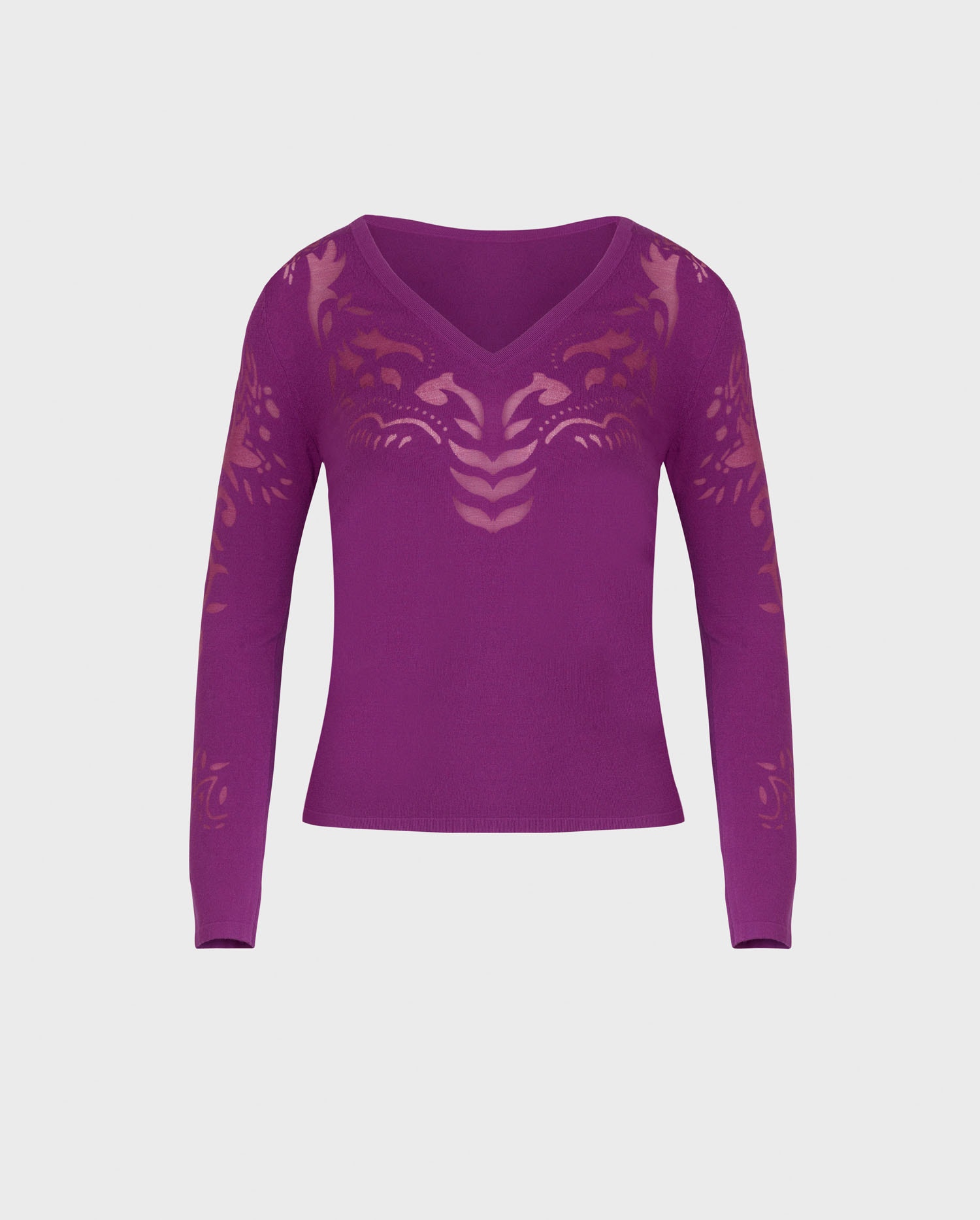 Discover The LARROSA Long sleeve knit top with transparent design from ANNE FONTAINE