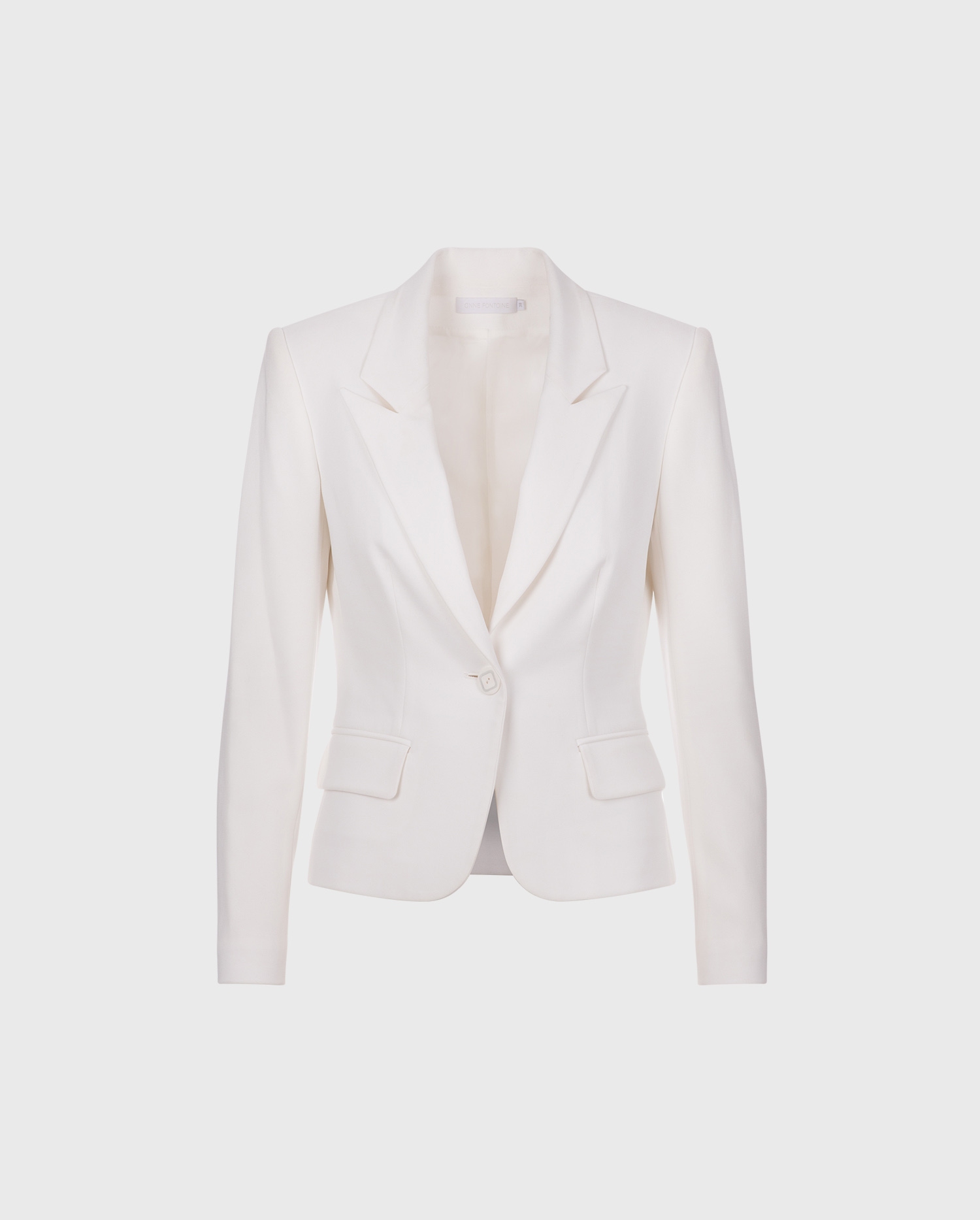 Discover the LIDO Off-white textured crepe jacket with geometric button from ANNE FONTAINE