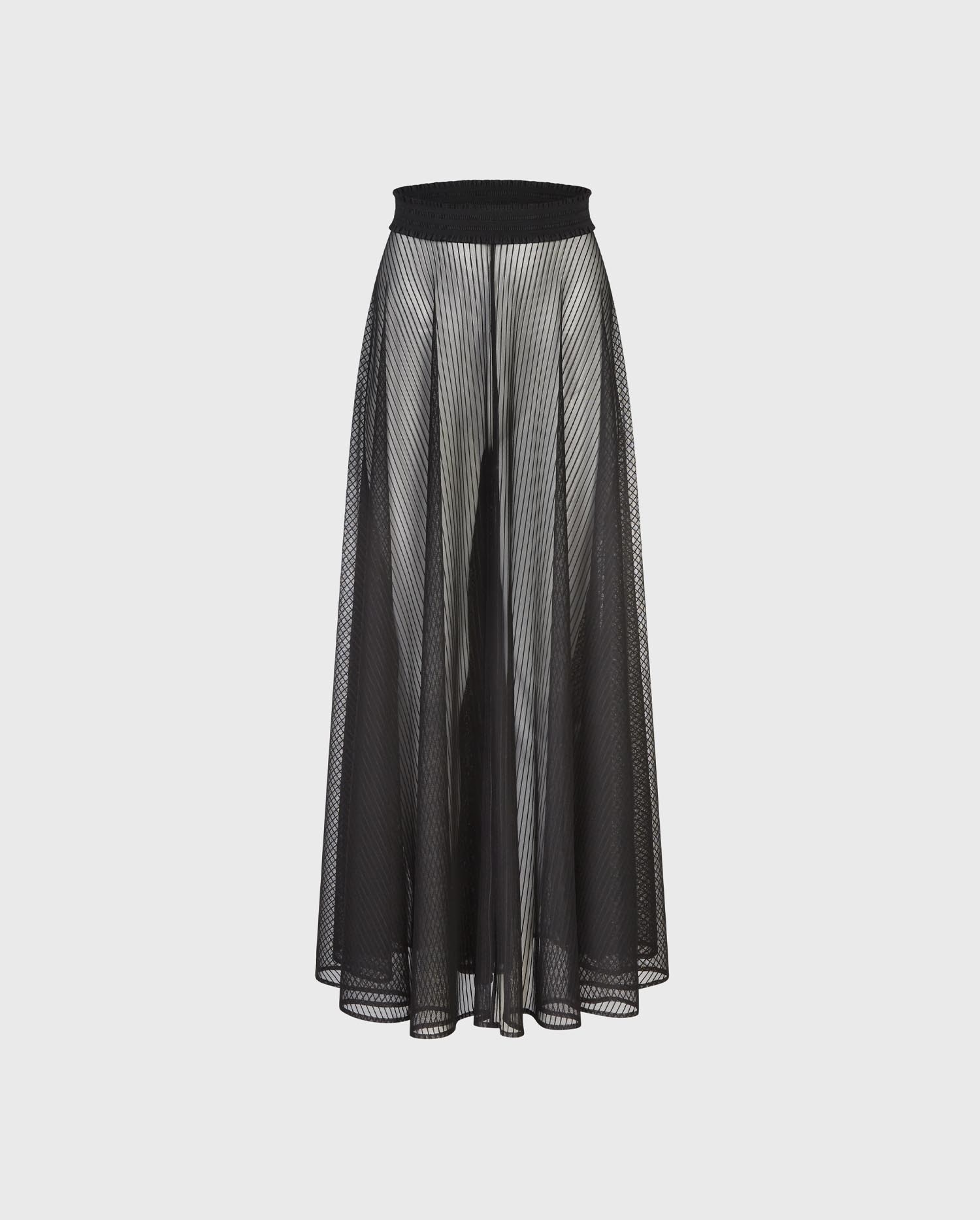 Discover the LUNE Long sheer circle skirt with elastic ruffle waistband from ANNE FONTAINE