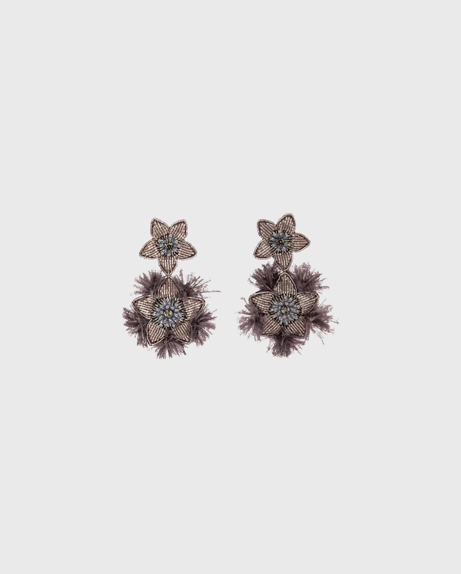 Discover The NAPITIA Clip-on floral earrings with beads and stones from ANNE FONTAINE