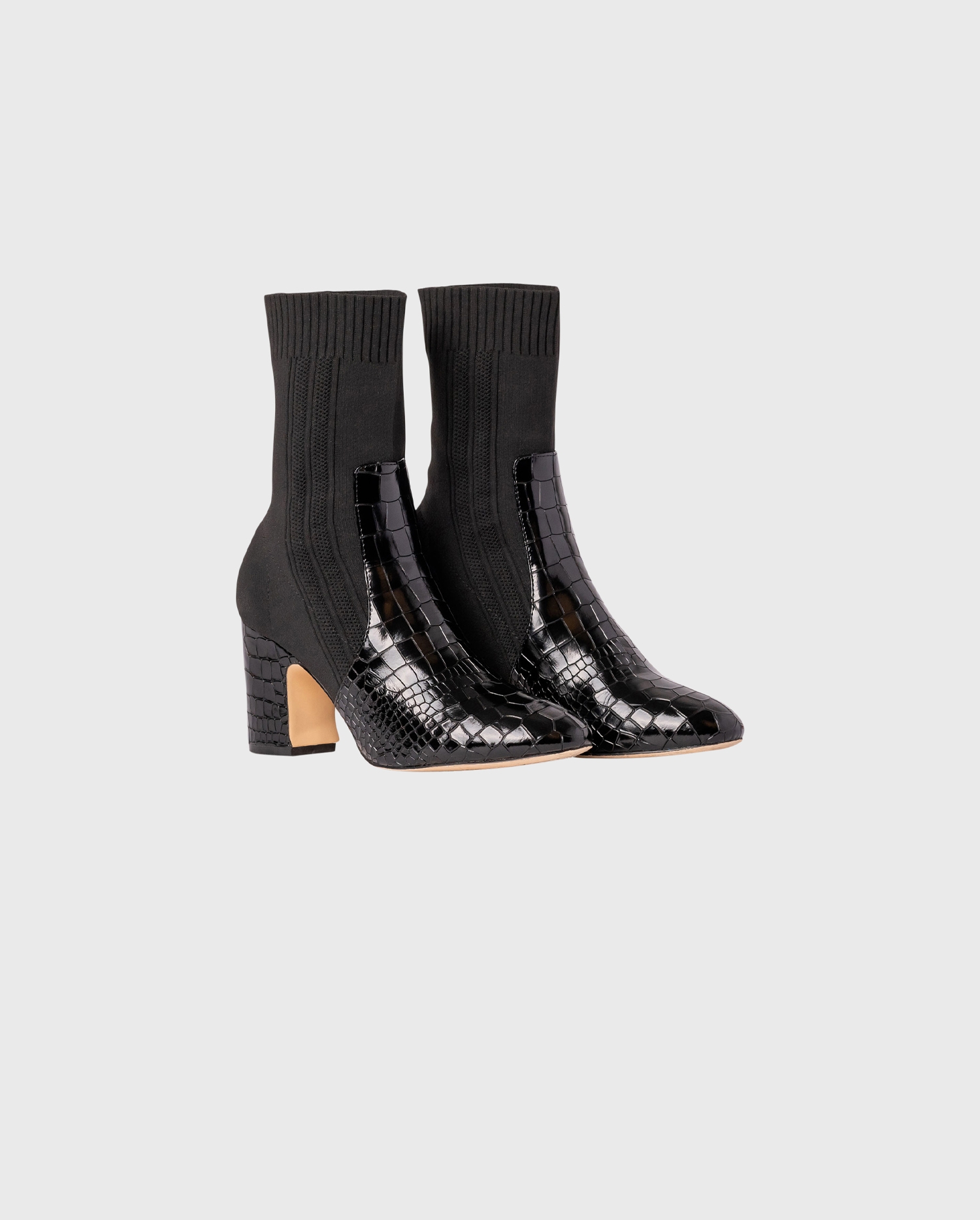 Discover The NOEMIE Sock boots with croc-embossed details and removeable Buckle from ANNE FONTAINE