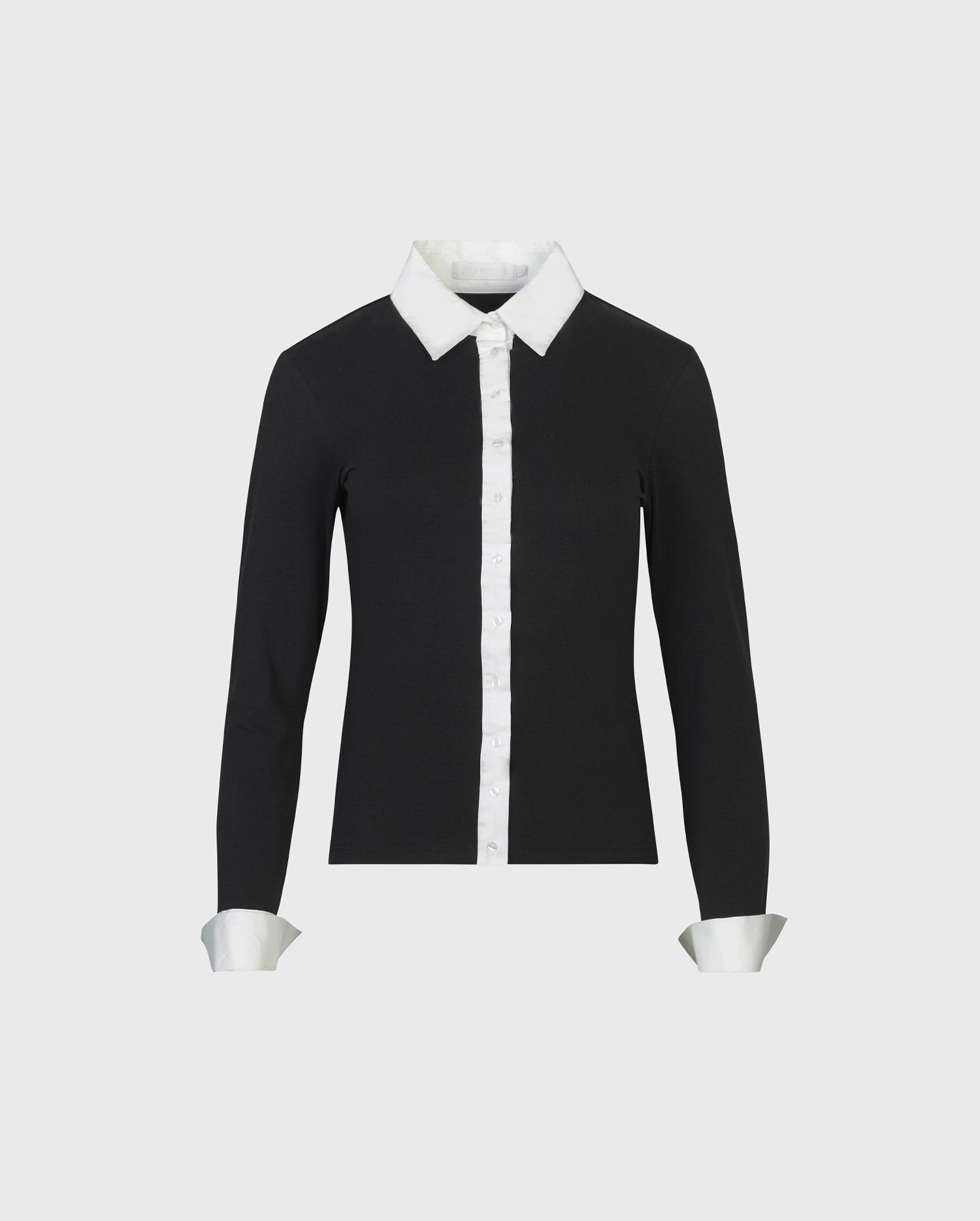 Discover the NUAGE long sleeve jersey shirt in black and white from ANNE FONTAINE