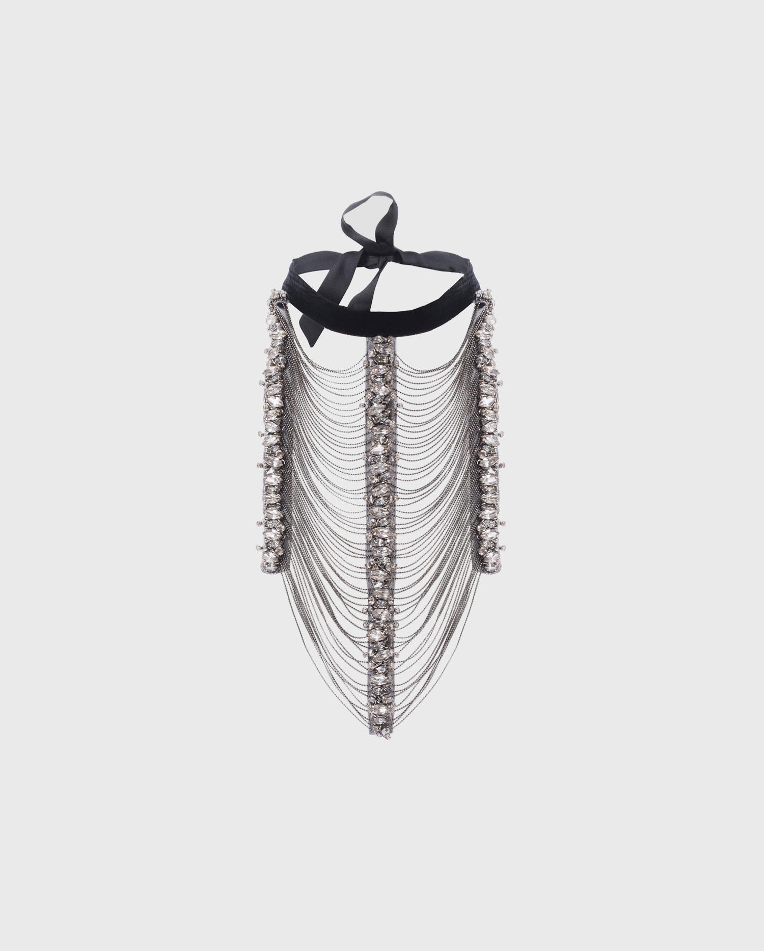 Discover the OGLAM Statement collar in silver and black from ANNE FONTAINE