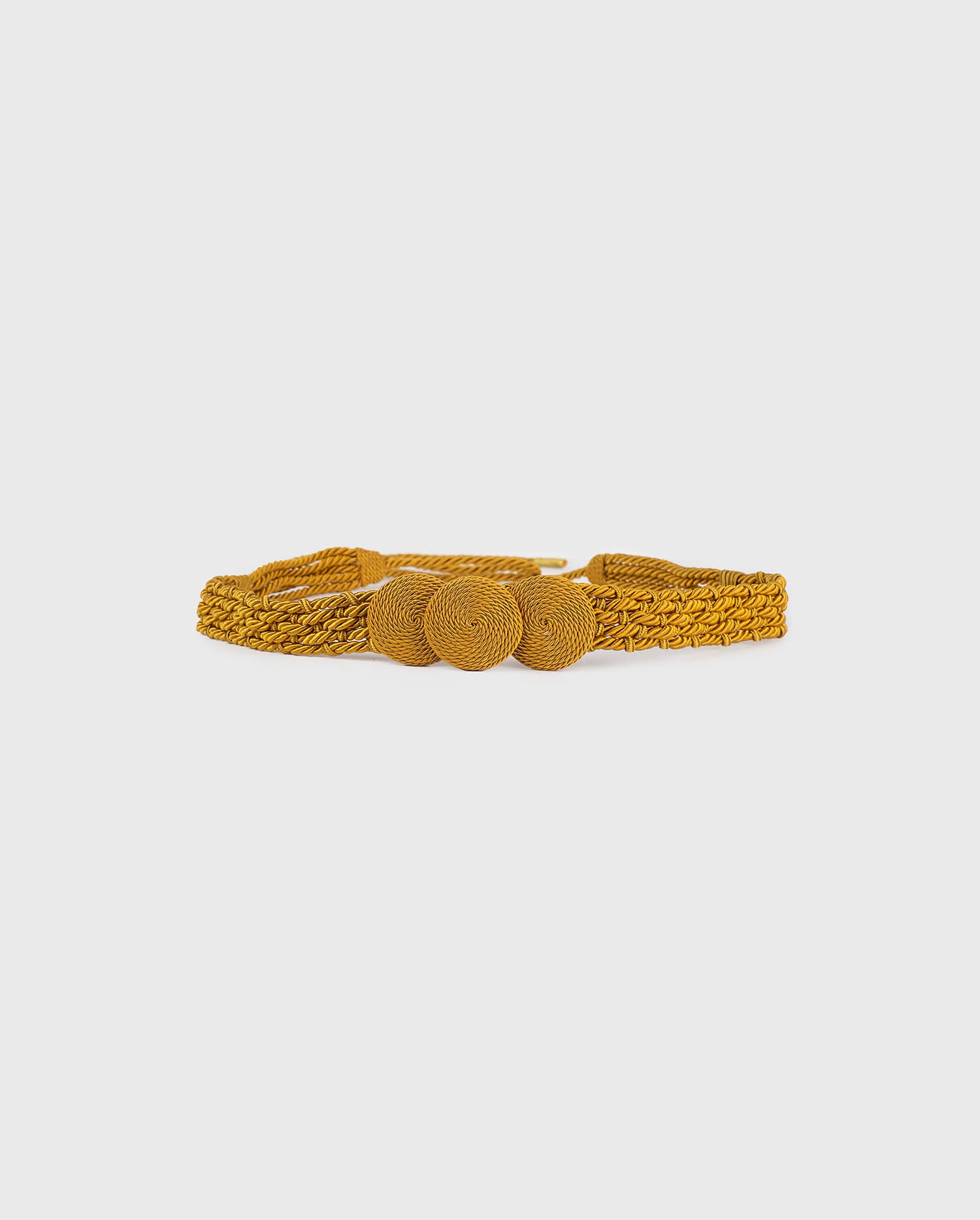 Discover The PERKINS Gold rope belt with twisted fabric and three center circles from ANNE FONTAINE