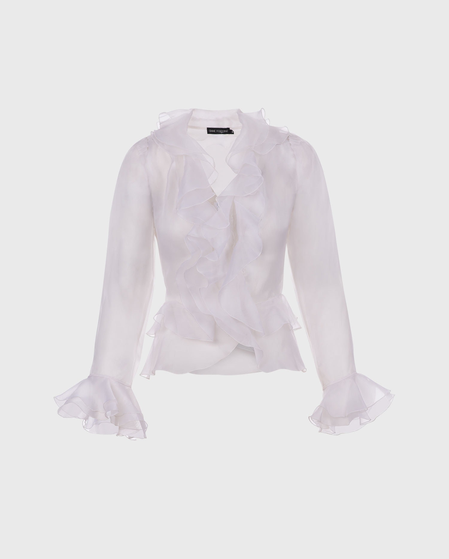 Discover The PEPITA Long Sleeve Silk Shirt With Double Ruffles From ANNE FONTAINE