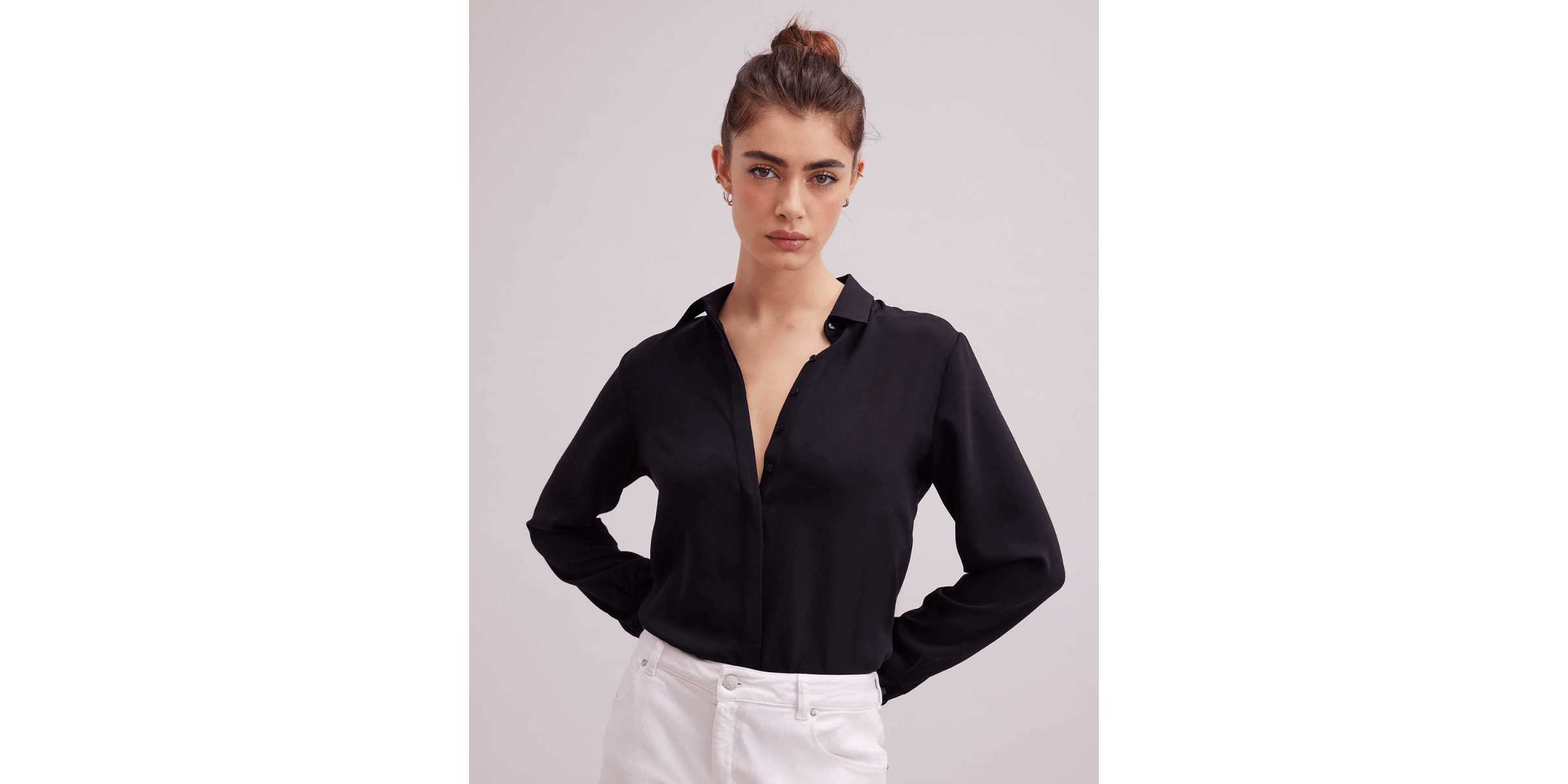 Discover the SAGANE long sleeve crepe blouse from ANNE FONTAINE