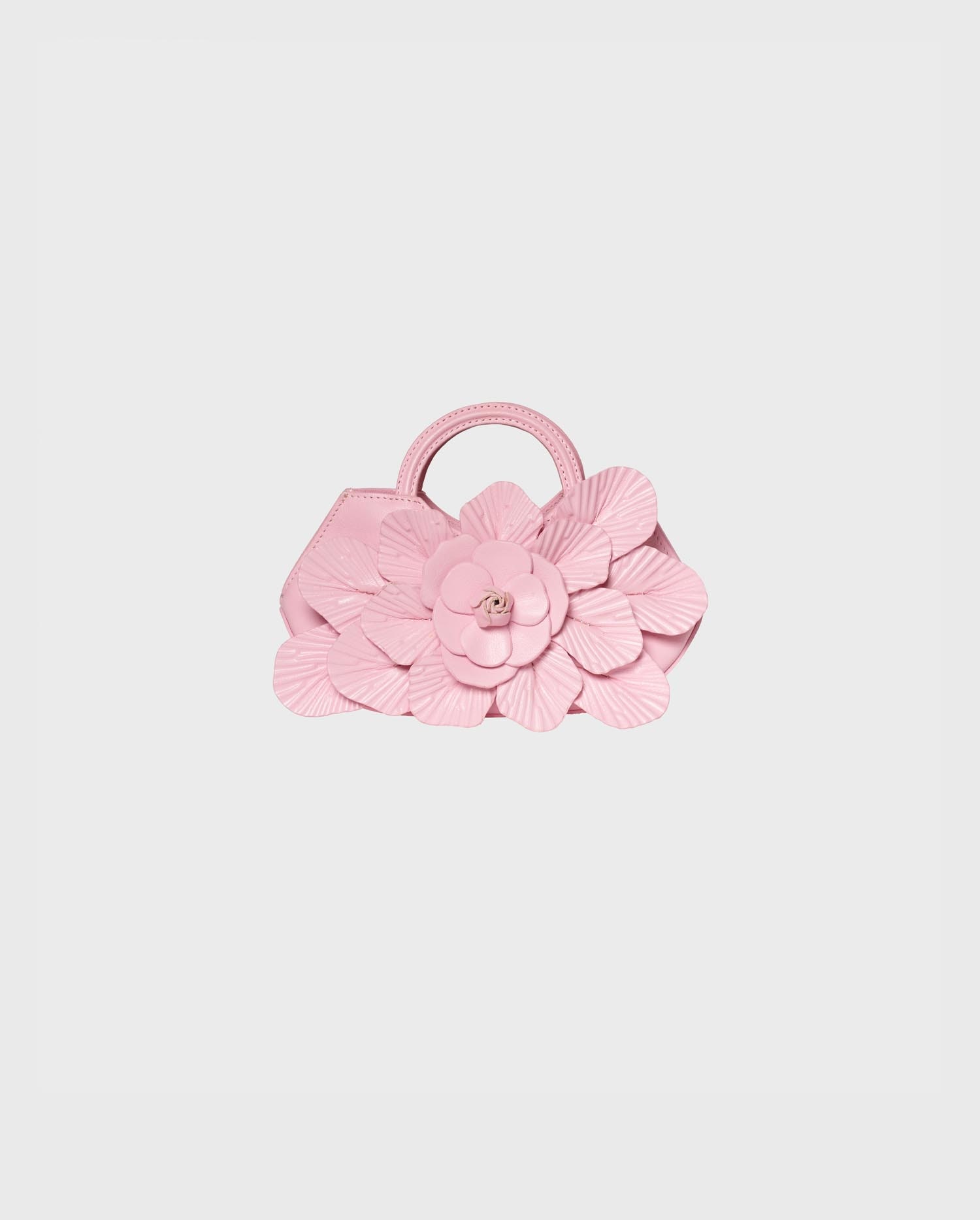 Discover the SCARLETT Signature leather mini floral handbag in petal pink from ANNE FONTAINE