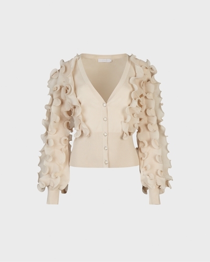 The Ciline-Sand ruffle sweater
