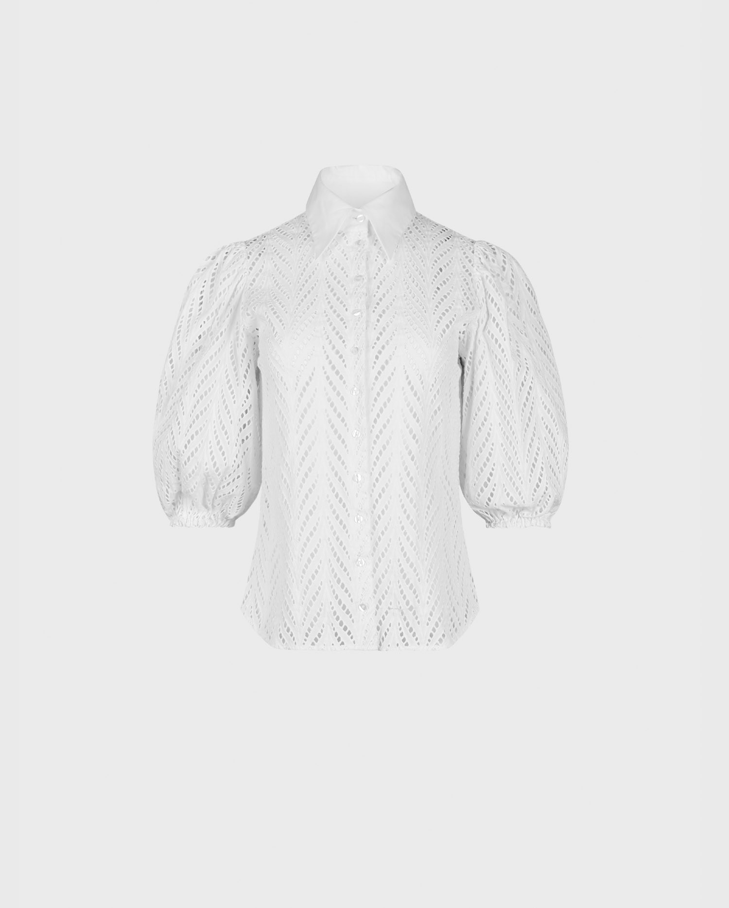 Discover The SOTIL White embroidered cotton shirt with neck tie from ANNE FONTAINE