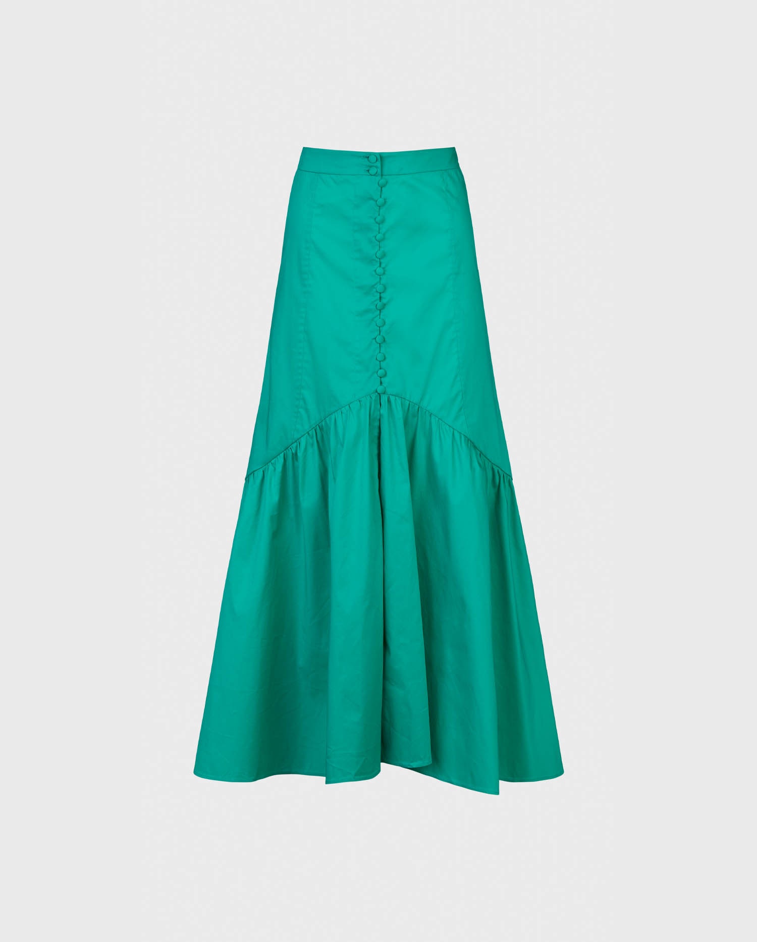 Discover The SURF Green Cotton Tiered Maxi Skirt From ANNE FONTAINE