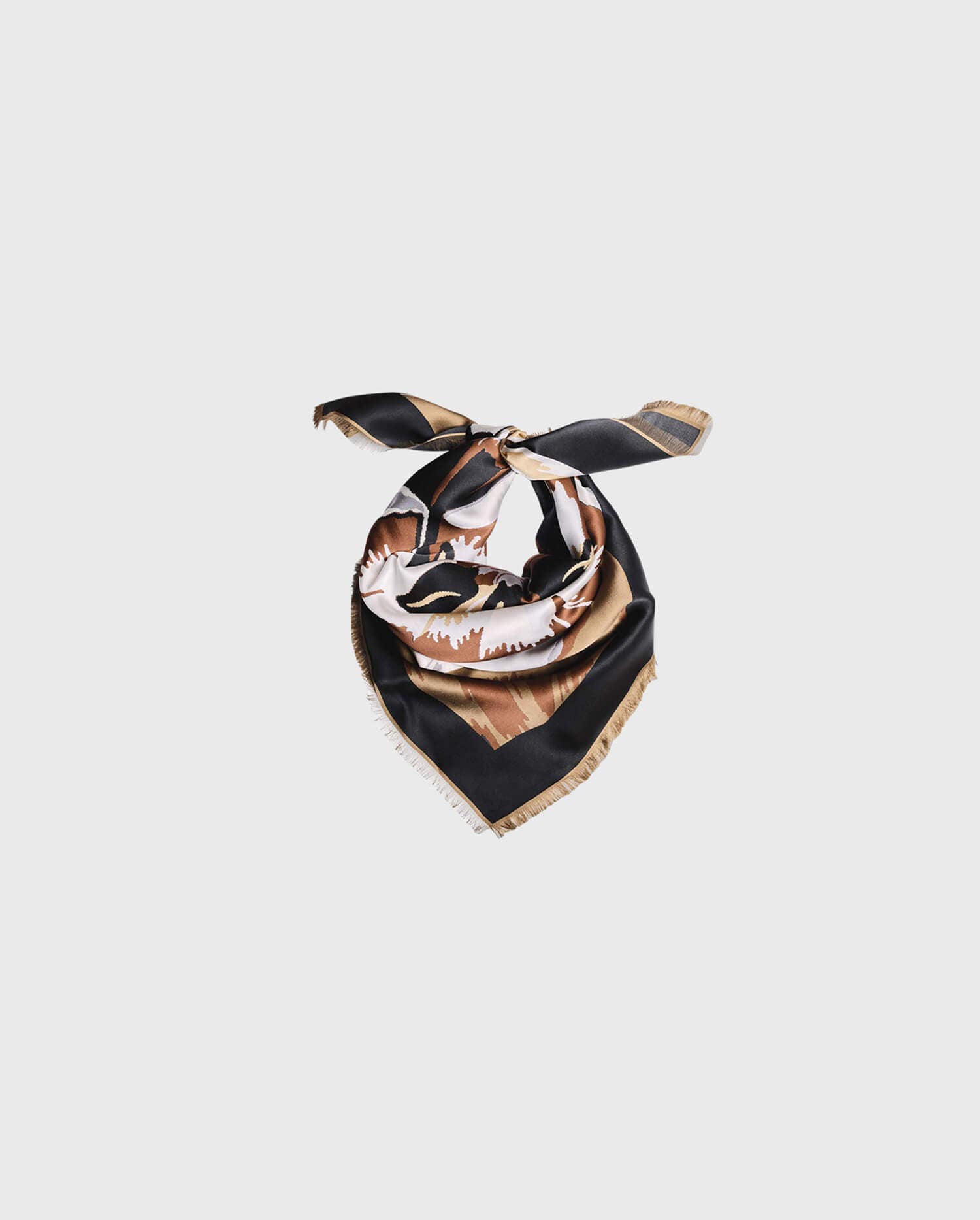 Discover the TELLY Silk Square Scarf With Floral Details