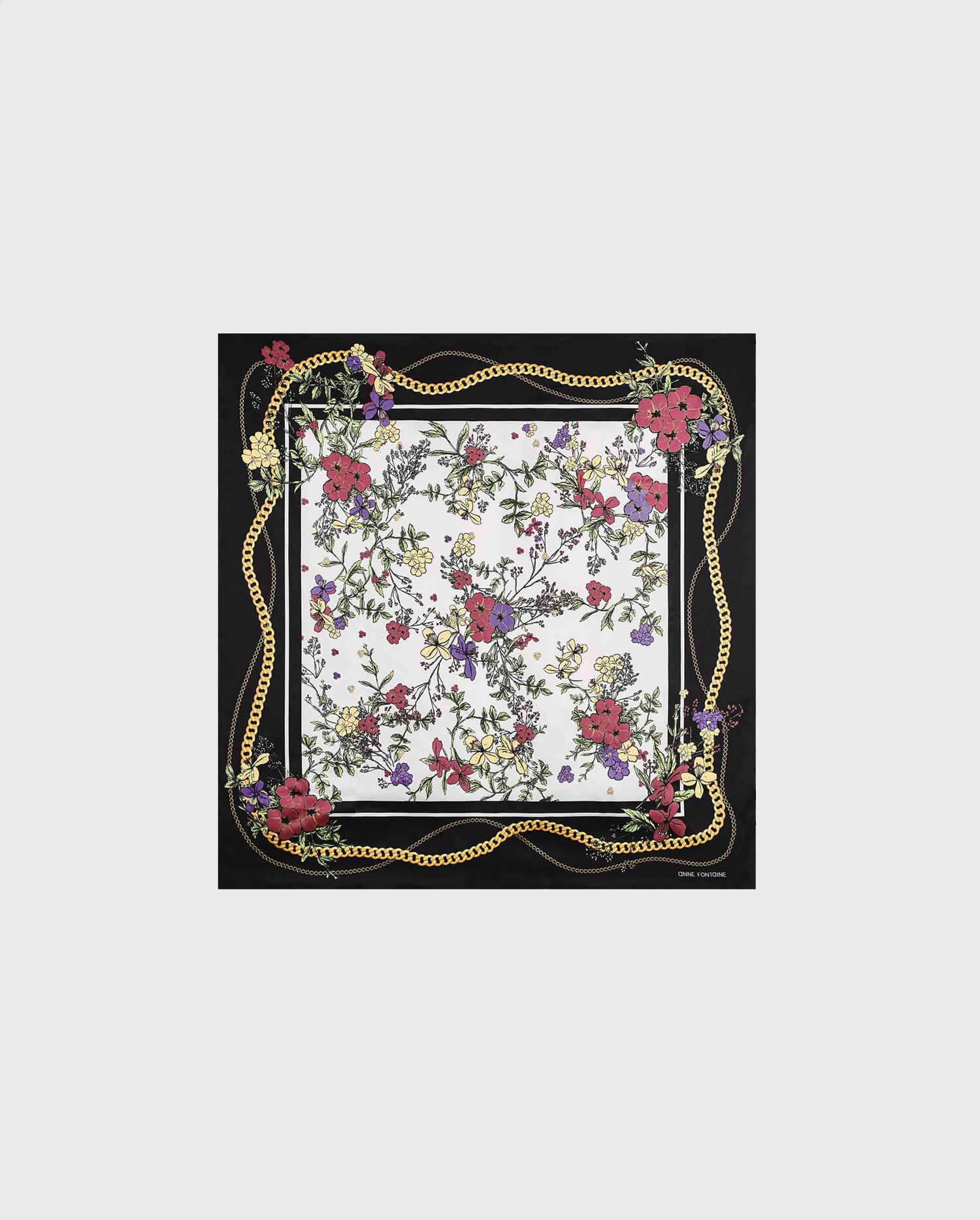 Discover The TEVA Square silk scarf with floral bouquets from ANNE FONTAINE