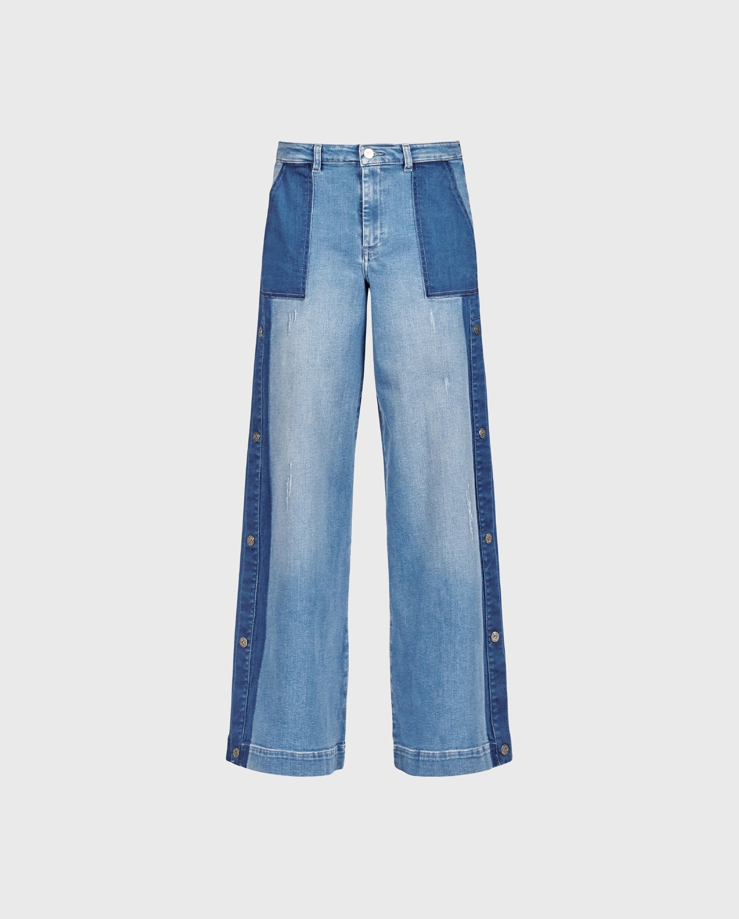 Discover the VESLY Two Toned Wide Legged Denim With Snap Button Detail from ANNE FONTAINE