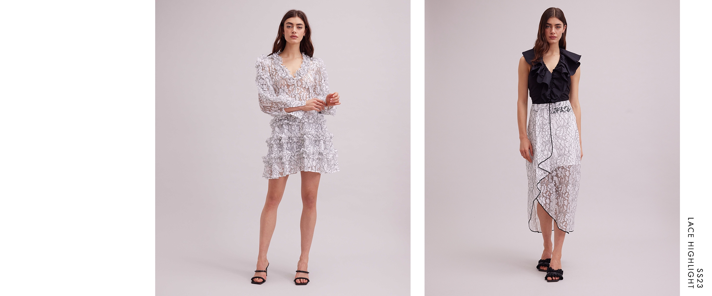 A new season calls for a new wardrobe, and there's nothing more luxurious than our selection of ultra-feminine silhouettes and romantic detailing. Explore the elevated textures and superior detailing of new lace staples.