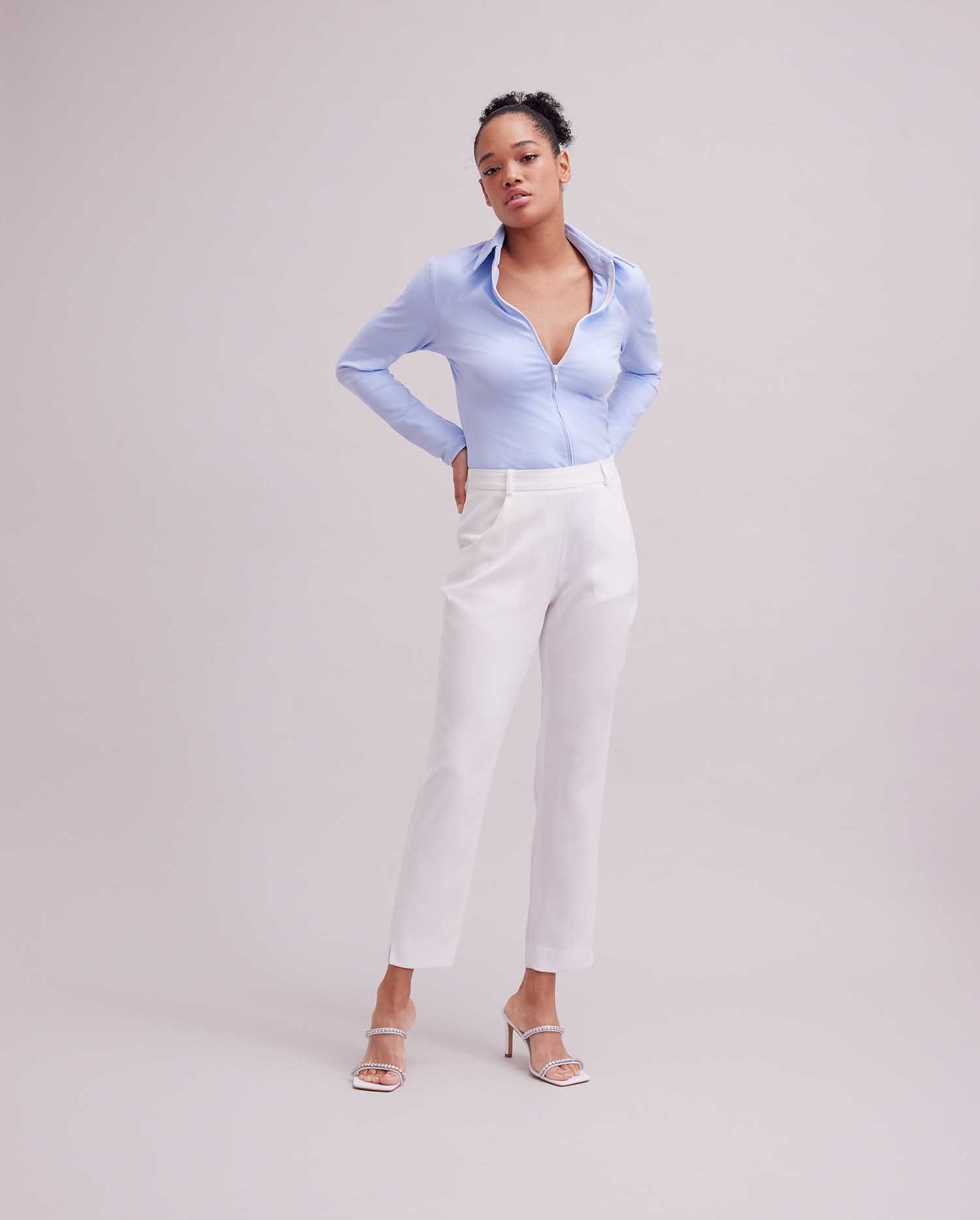 Discover The CERISE ankle length trouser in white from ANNE FONTAINE