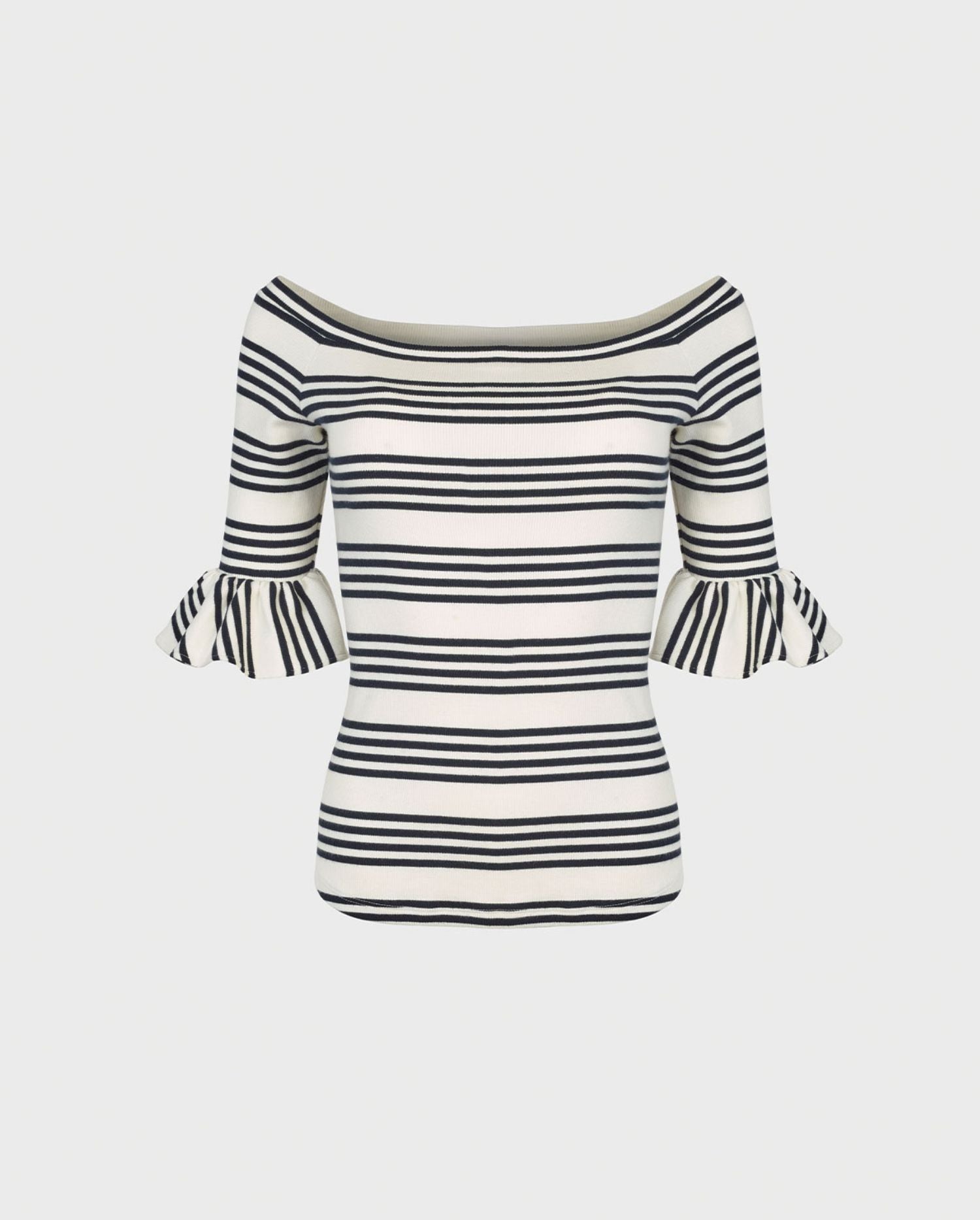 Discover the CRAYON striped off the shoulder top from ANNE FONTAINE