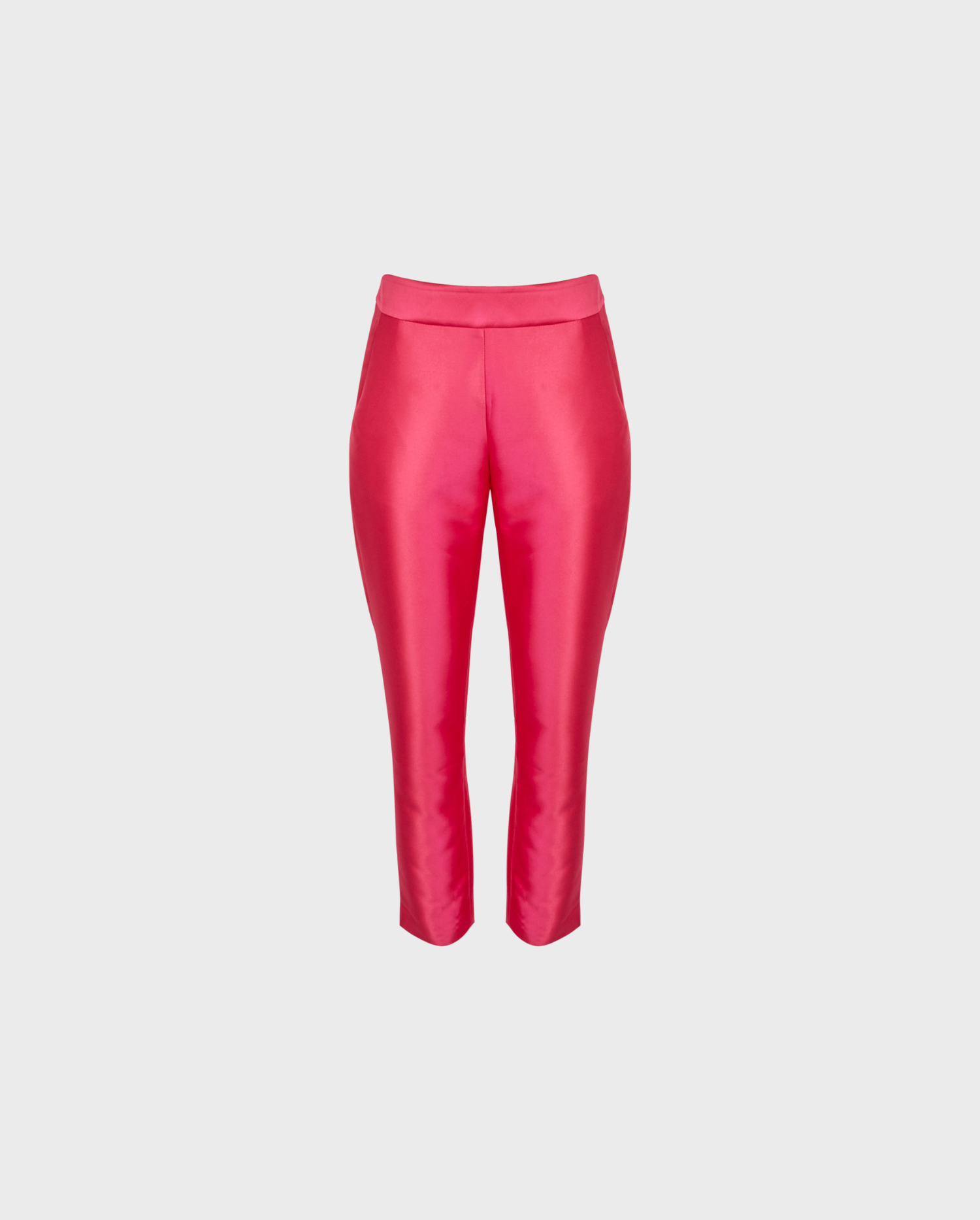 Discover the FLORAL Fuchsia Cropped Straight Leg Satin Pant