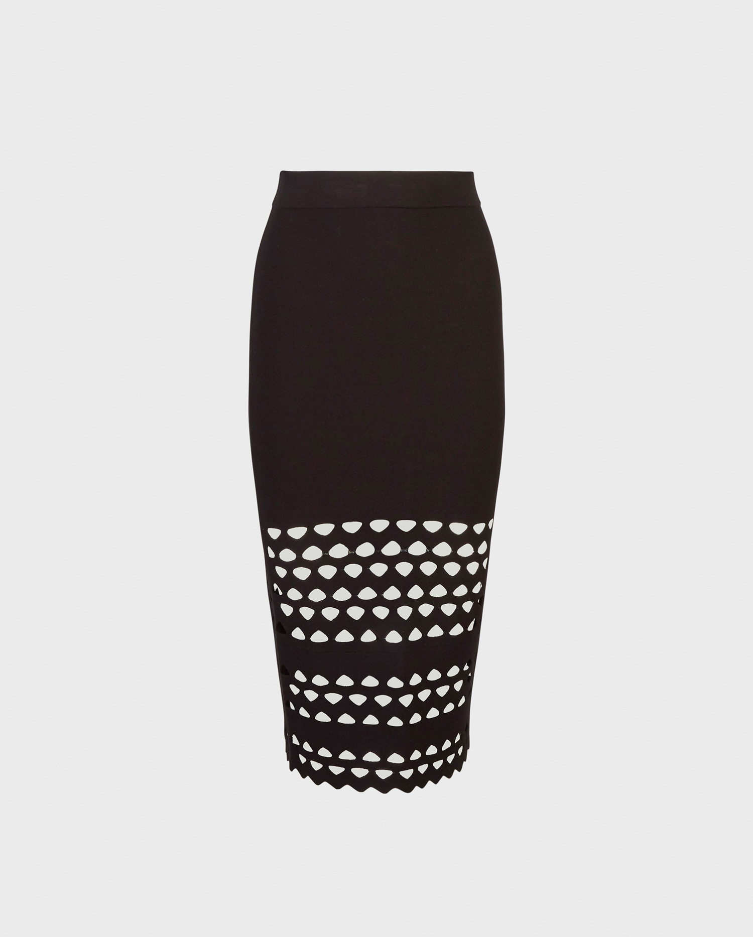 Discover the LITHO Black Knit Skirt With Cutout Detailing from ANNE FONTAINE